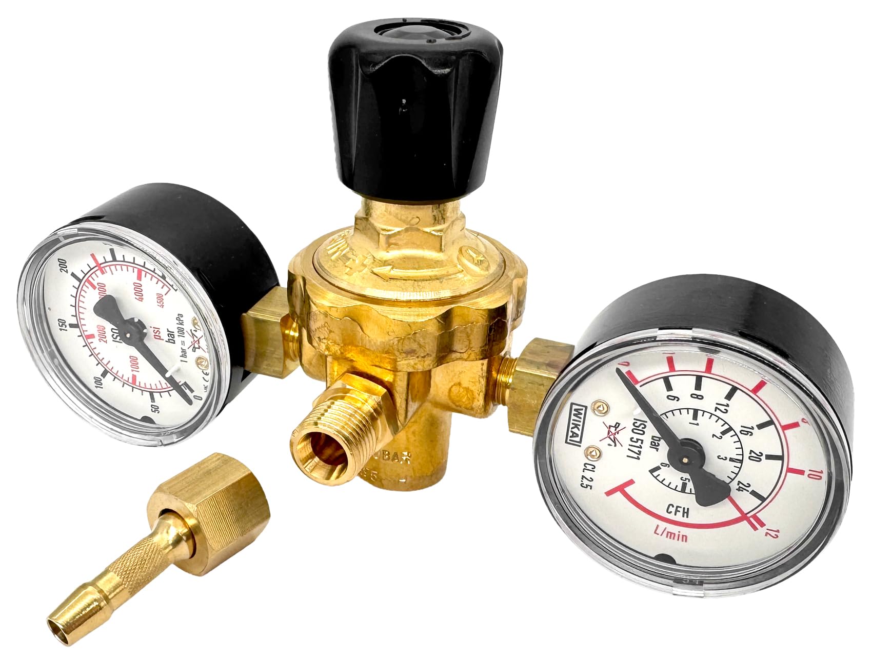 Druckminderer Schutzgas-Einwegflaschen 2 Manometer 1/4" Abgang (Druckregler, Schutzgasregler)