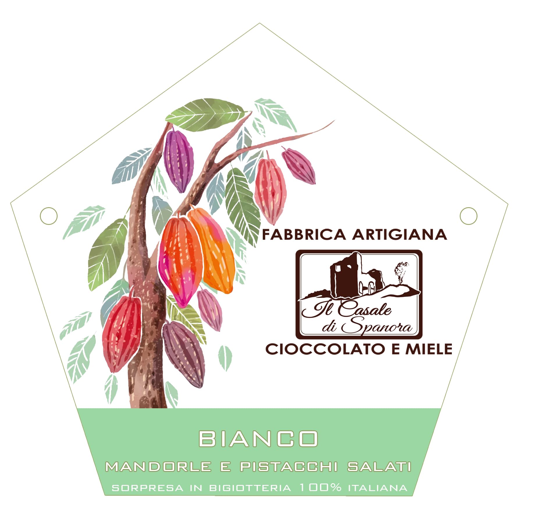 NOVITÀ | Uovo di Pasqua cioccolato BIANCO PISTACCHI E MANDORLE SALATE | GRANDE 300gr | Cioccolato Artigianale (BIANCO PISTACCHI E MANDORLE SALATI)