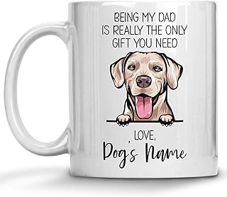 Personalized Rhodesian Ridgeback Coffee Mug, Custom Dog Name, Customized Gifts For Dog Dad, Father's Day, Gifts For Dog Lovers, Being My Dad is the Only Gift You Need