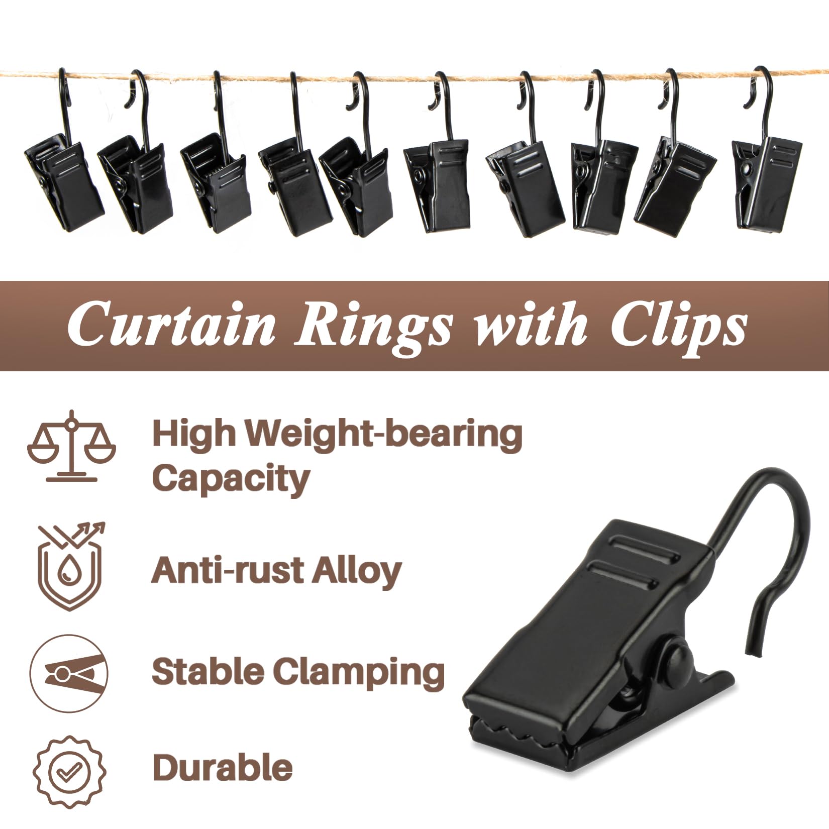 MAQIHAN 90PCS Small Curtain Clips - Curtain Hook Clips Hooks for Hanging Hangers Gutter Photo Home Decoration Outdoor Christmas Party Wire Holder Craft Dispaly Art Camp Tent