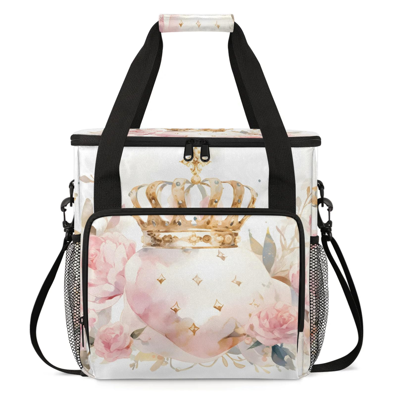 Adornori Crown Coffee Maker Travel Bag, Cute Insulated Grocery Bag Travel Picnic Leakproof Cooler Bags With Shoulder Strap
