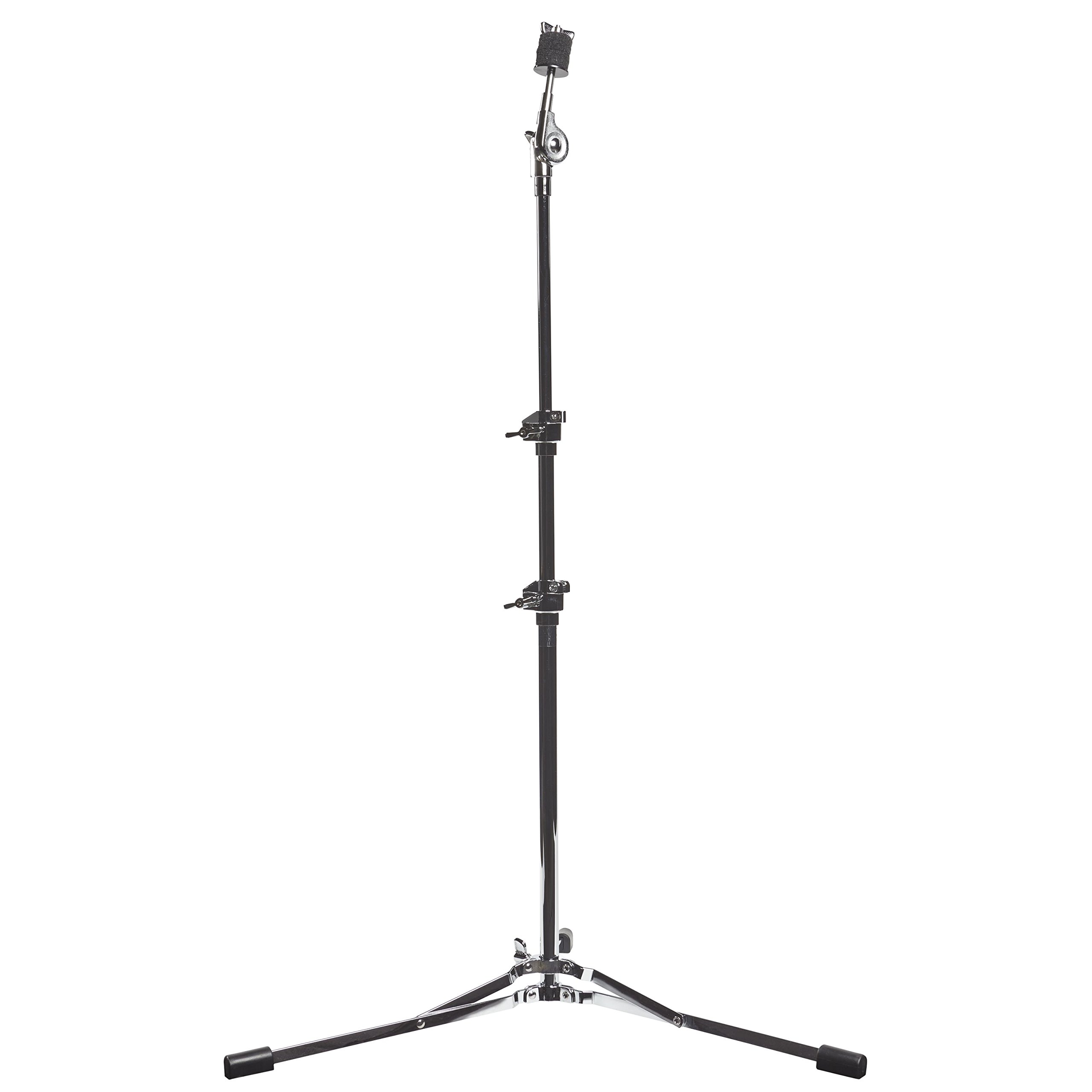 Fame CS6001 Flat Base Beckenständer, Retro-Look, Moderne Standards, Ideal für Vintage Setups, Platzsparendes Design, Verchromt, Perfekt für Drumsets