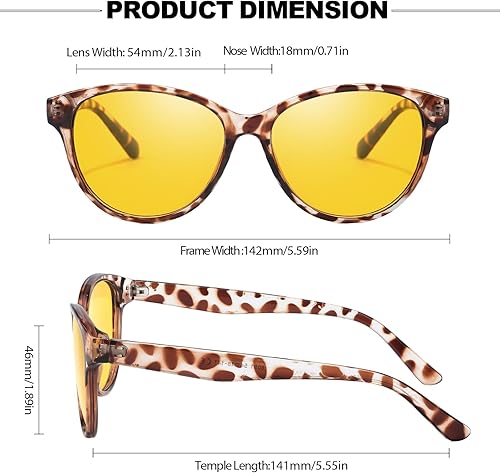 Miniatura 3 de IGnaef Lentes de visión nocturna que reducen el deslumbramiento para conducir, lentes polarizados amarillos nocturnos para mujeres y hombres IF8091