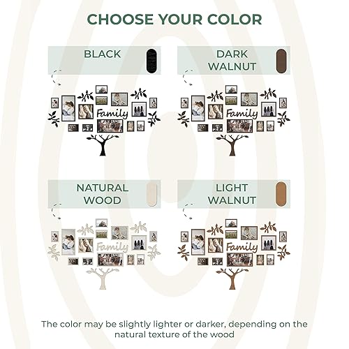 Miniatura 7 de 71.6x45.2 Large Wooden Family Tree with Photo Frames Collage FAMILY, DIY Photo Frame Tree, Wall Decals for House Decor, Wall Decor, Tree Wall Art