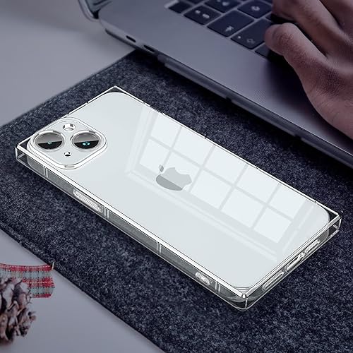 Miniatura 6 de Tzomsze Funda cuadrada compatible con iPhone 15 Plus transparente, protección completa de la cámara y esquinas reforzadas, funda delgada de silicona