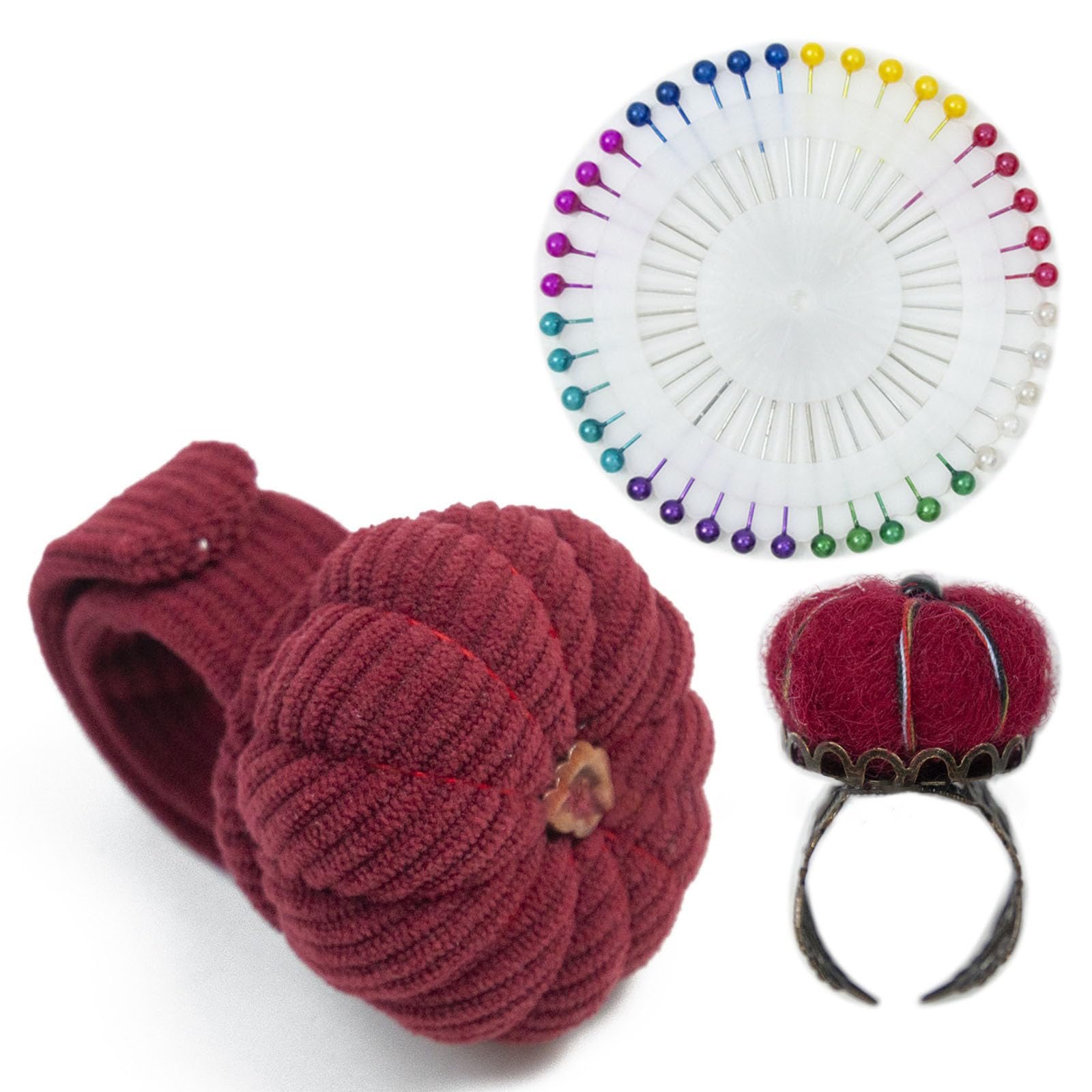 Naroote Coussin à épingles En Tissu Citrouille Avec Bracelet