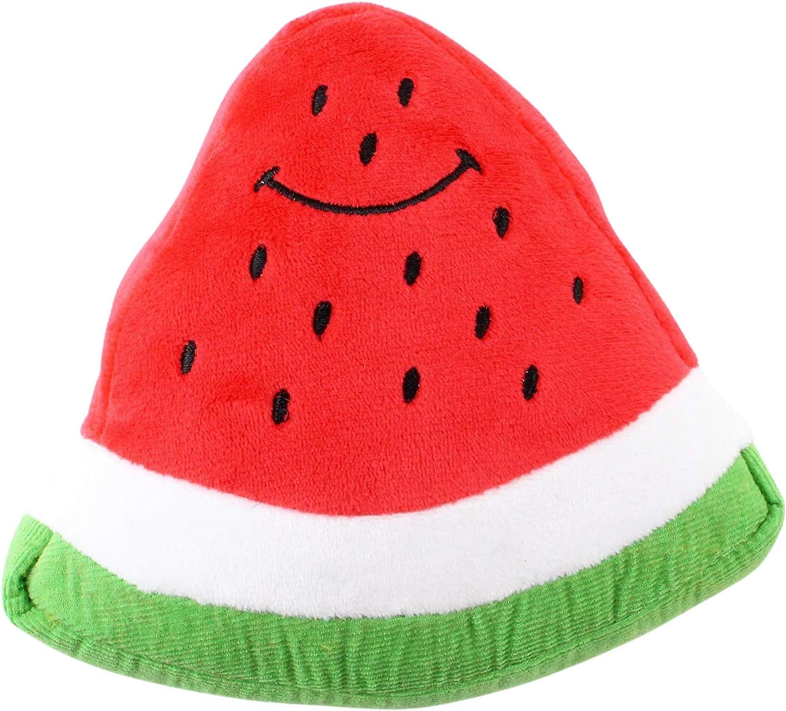 Midlee Smiley Watermelon Squeaker Plush Dog Toy - 5"