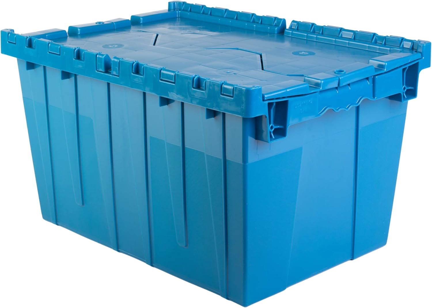 Hudson Exchange 21.9 x 15.2 x 12.8” (3 Pack) Storage Tote Distribution Container with Hinged Attached Lid, Gray/Brown