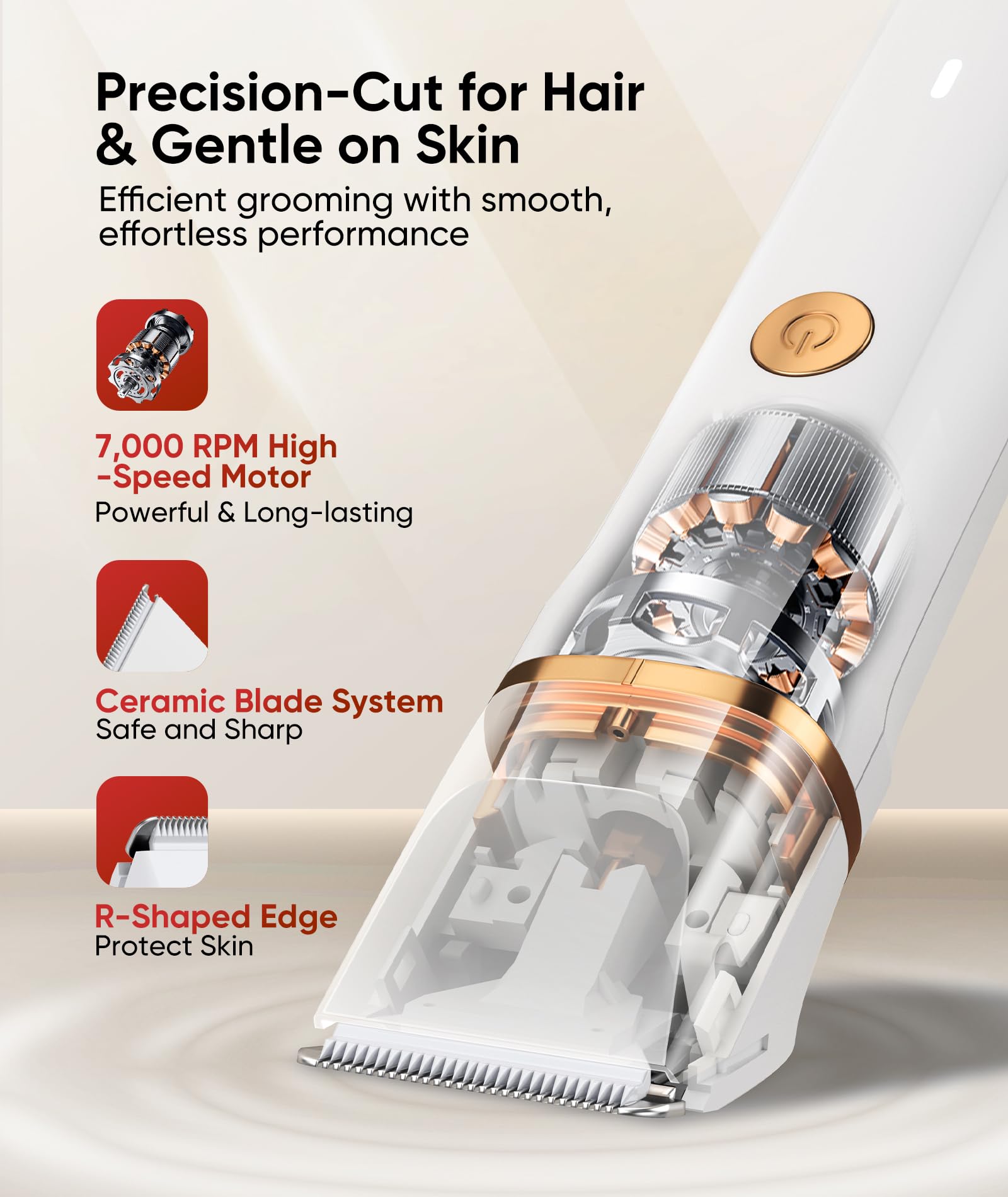 Lady Shavers for Women 3-in-1,Bikini Trimmer Woman IPX7 Waterproof,Nose Trimmer Rechargeable,Pubic Hair Trimmer for Women Wet and Dry,Painless Electric Foil Shaver for Body,Arms Legs Underarms, White - 3