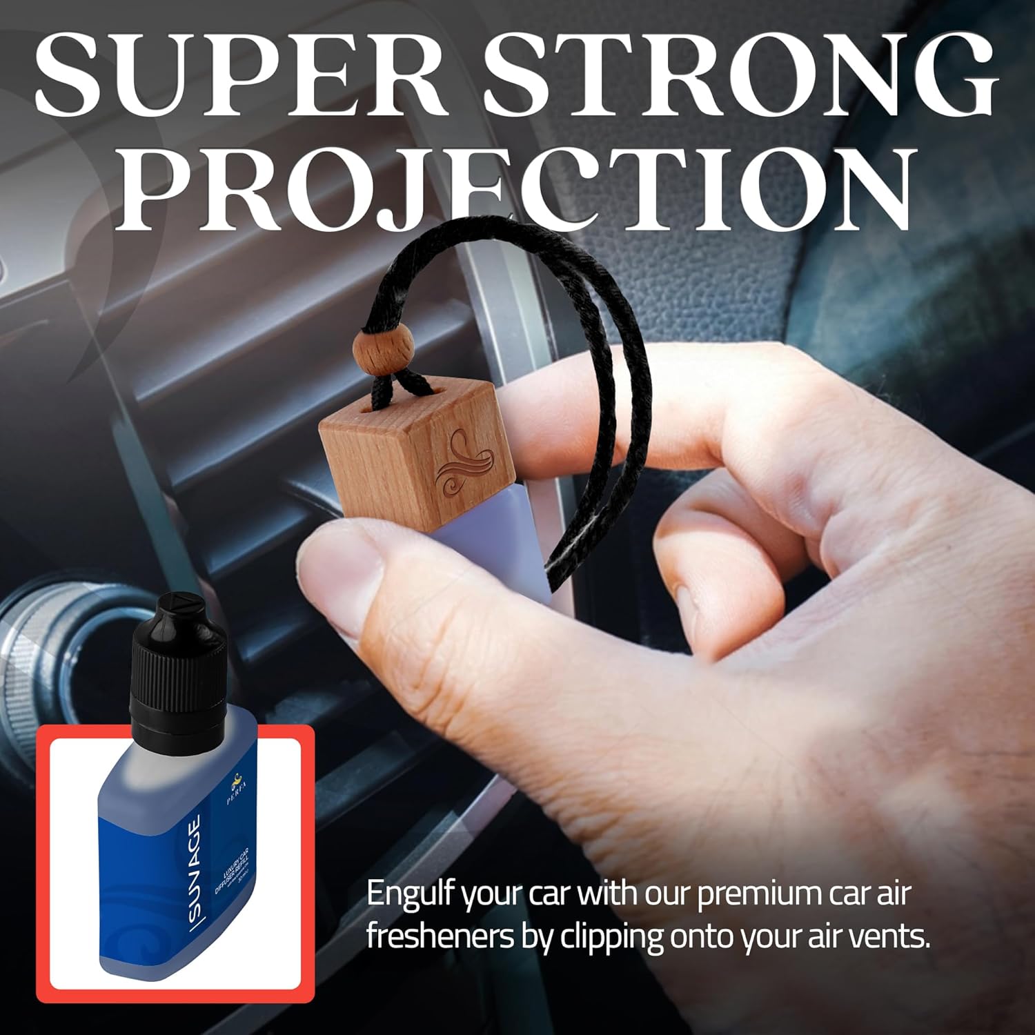 Suvage Gift Set with Refill Bottle | Automotive Air Fresheners with Sauvage Fragrance | Strong Car Perfume | Odour Eliminating Car Air Fresheners by Perfa image 6 of 7 B0CB1QDHSN