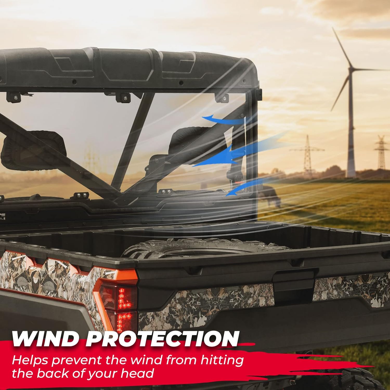 KEMIMOTO Rear Window, Backup Light Compatible with Polaris Ranger XP 1000