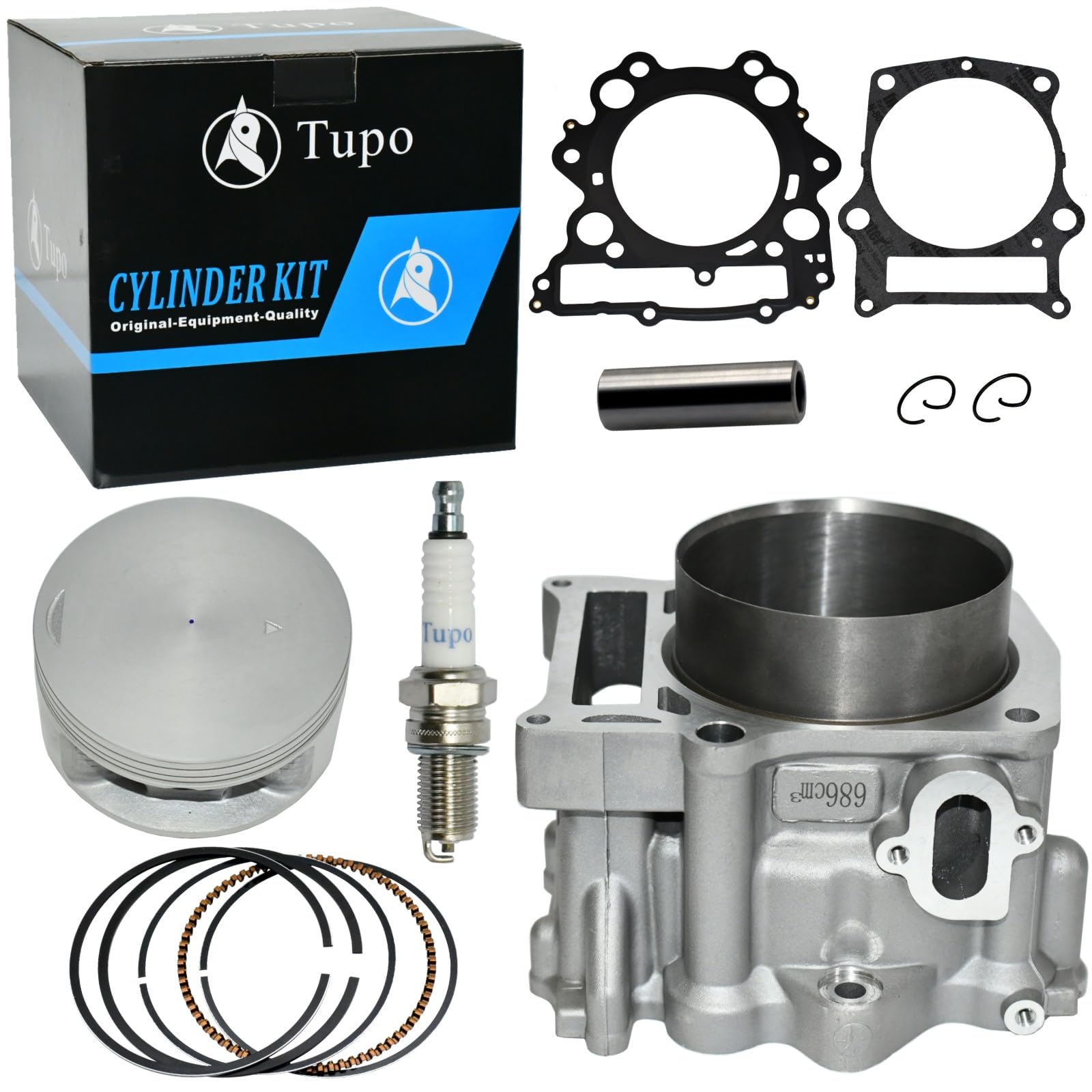 Photo 1 of Tupo YFM660-102 Cylinder Kit 686cc Big Bore Compatible with Yamaha Rhino 660 Grizzly 660 YXR 660 YFM 660 2001-2008, Top End Rebuild Kit
