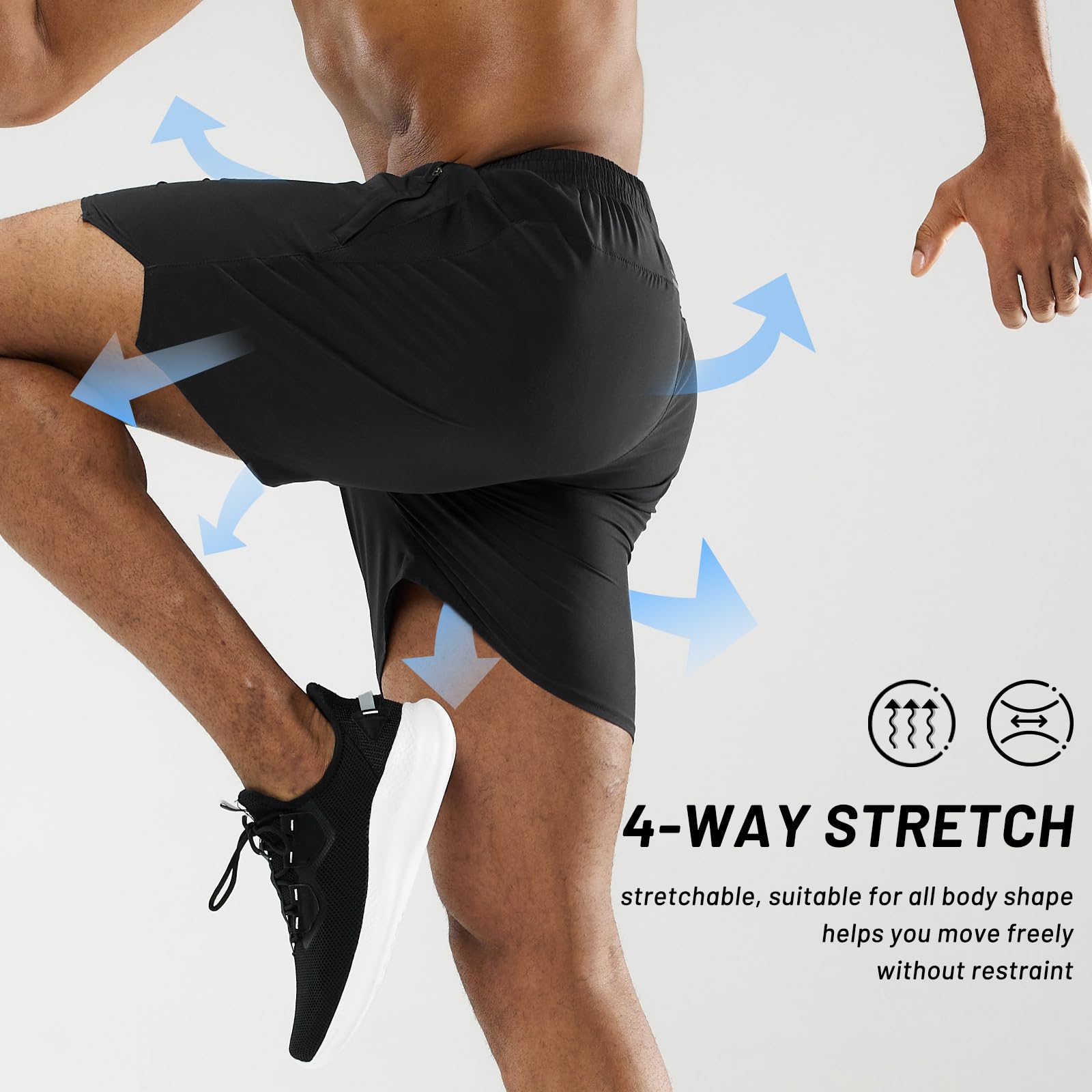 MIER Pantaloncini da Corsa da Uomo da 12,7 cm, ad Asciugatura Rapida, per Sport all'Aria Aperta, Allenamento, Pantaloncini Estivi con Tasche, Leggeri e Traspiranti