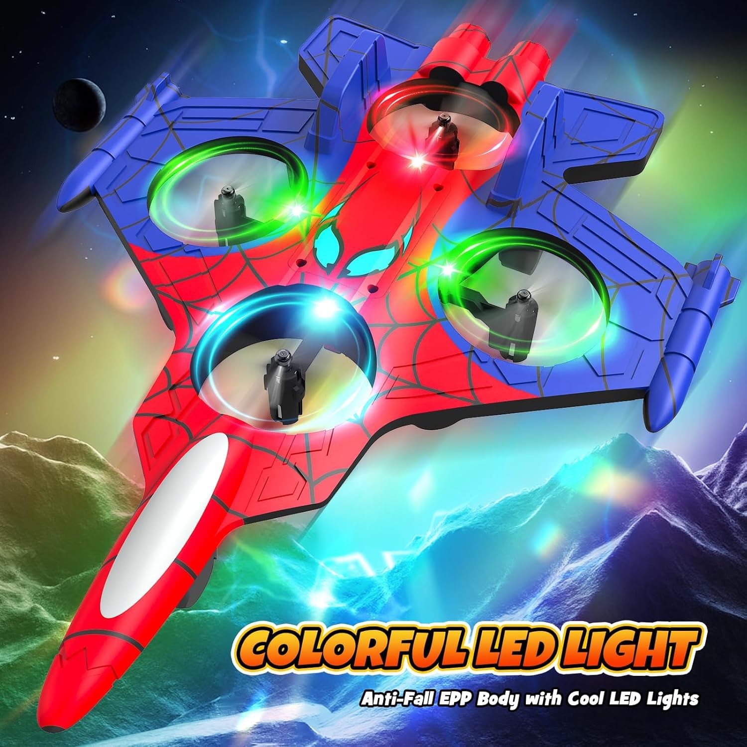 GraceDuck Avión RC para Niños de 8 Años en Adelante, Mini Drone para Niños, Avión de Combate Teledirigido, 360° Flip, Acrobacias, Juguete de Exterior, Regalo para Niños