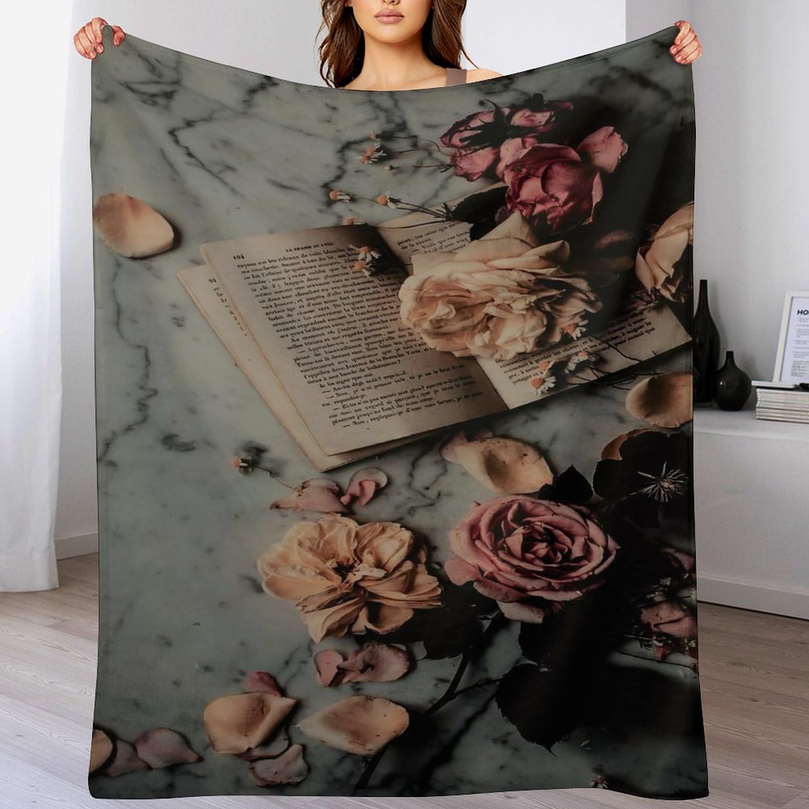 DCCCY Book Flannel Throw Blanket for Women Men Girls Boys All Seasons Soft Cozy Throws Blankets for Couch Sofa Bed 150×200cm