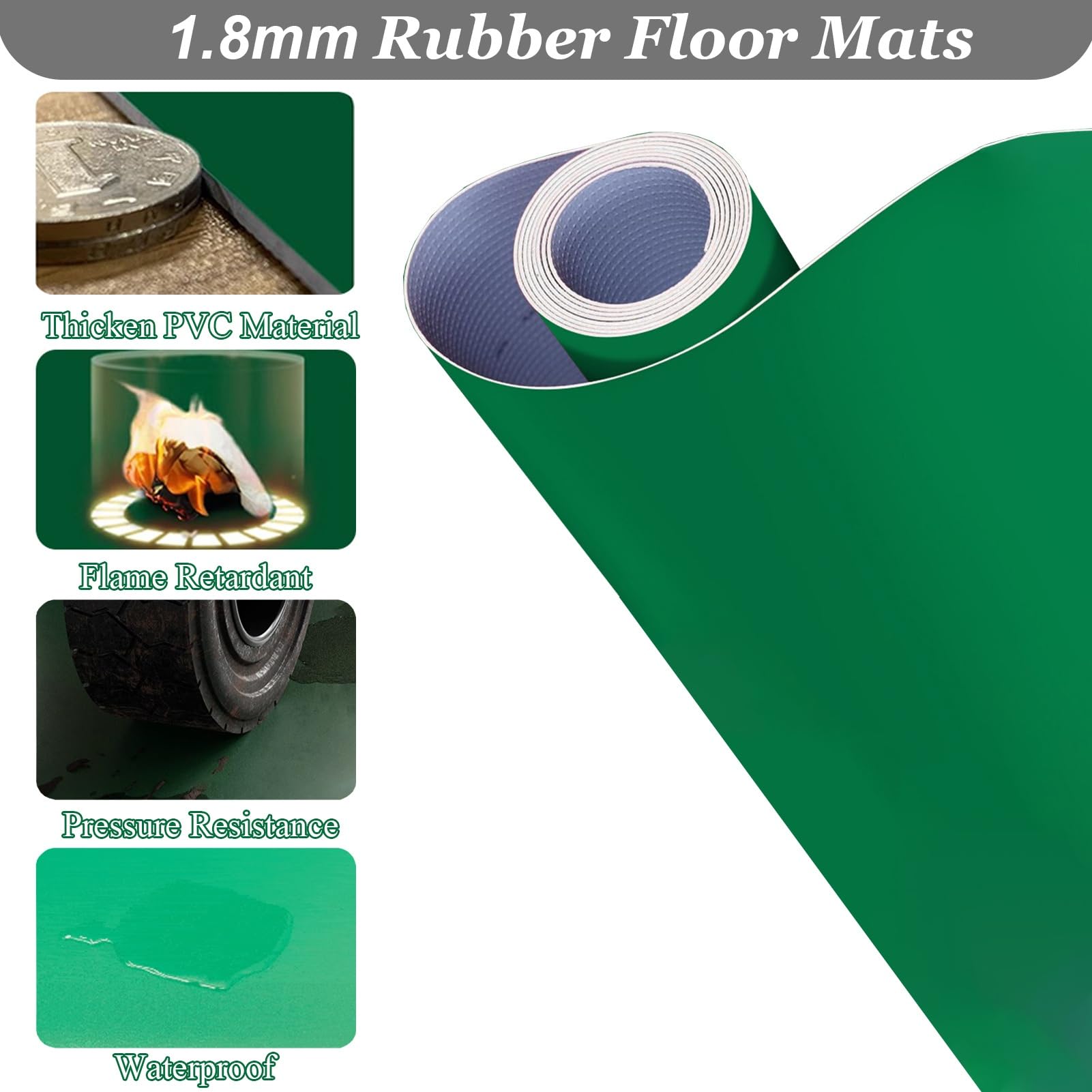 Gummimatte Weiche Gummimatten für Garagenböden, Wasserdichte Garagenbodenmatten für den Autounterboden, Sicherheitsmatten für Küchen, Fabriken und Klassenzimmer, Gummimatten(Yellow,0.8x2m (2.6 x 6.6ft