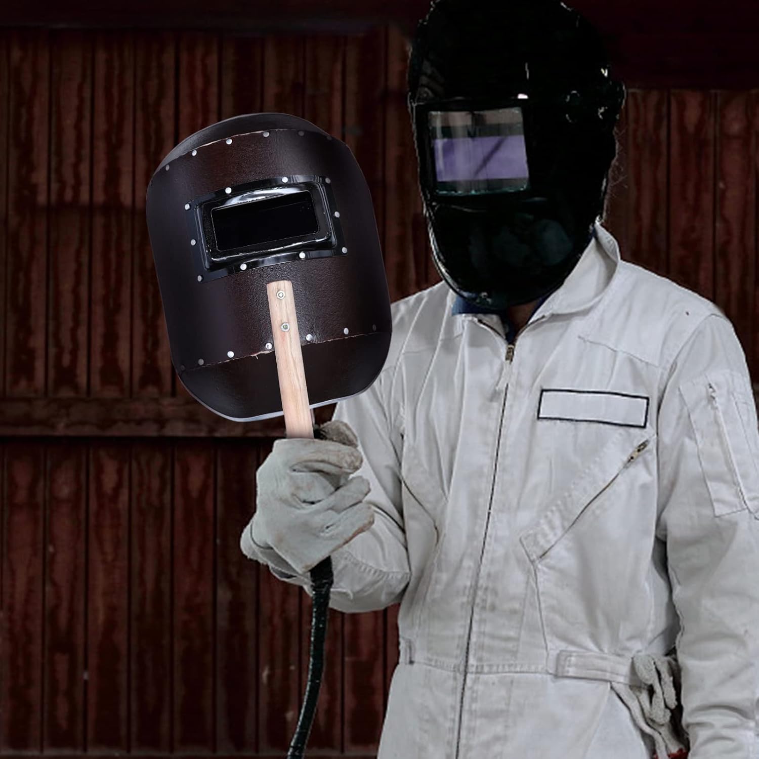 Handheld Welding Masks Welder Working Helmet Welding with Handle Safety Protection Tool