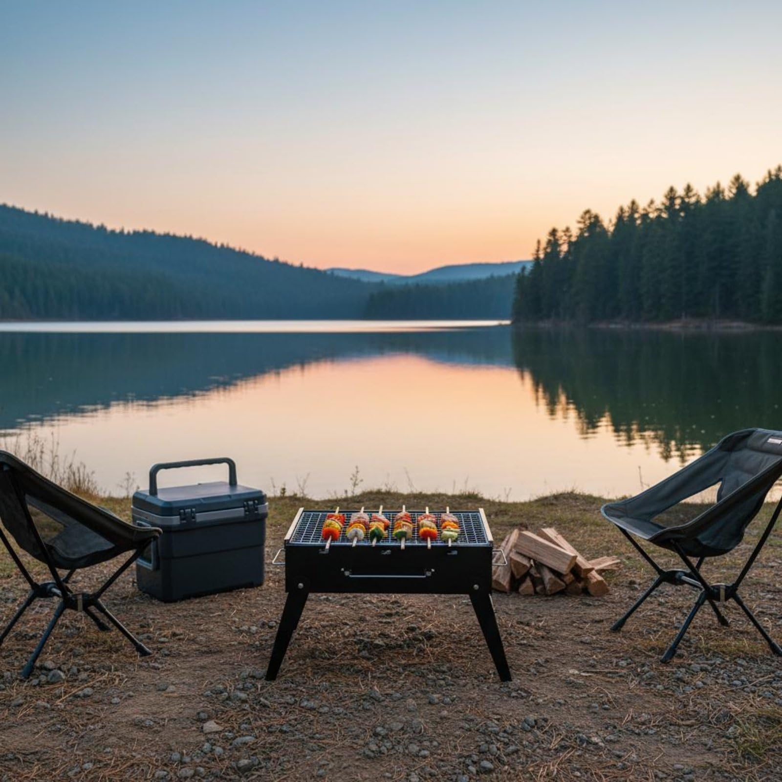 Griglia a Carbone Portatile Graticola Pieghevole Braciere Acciaio Griglia Barbecue da Tavolo Struttura Valigetta Manico Integrato Montaggio Semplice