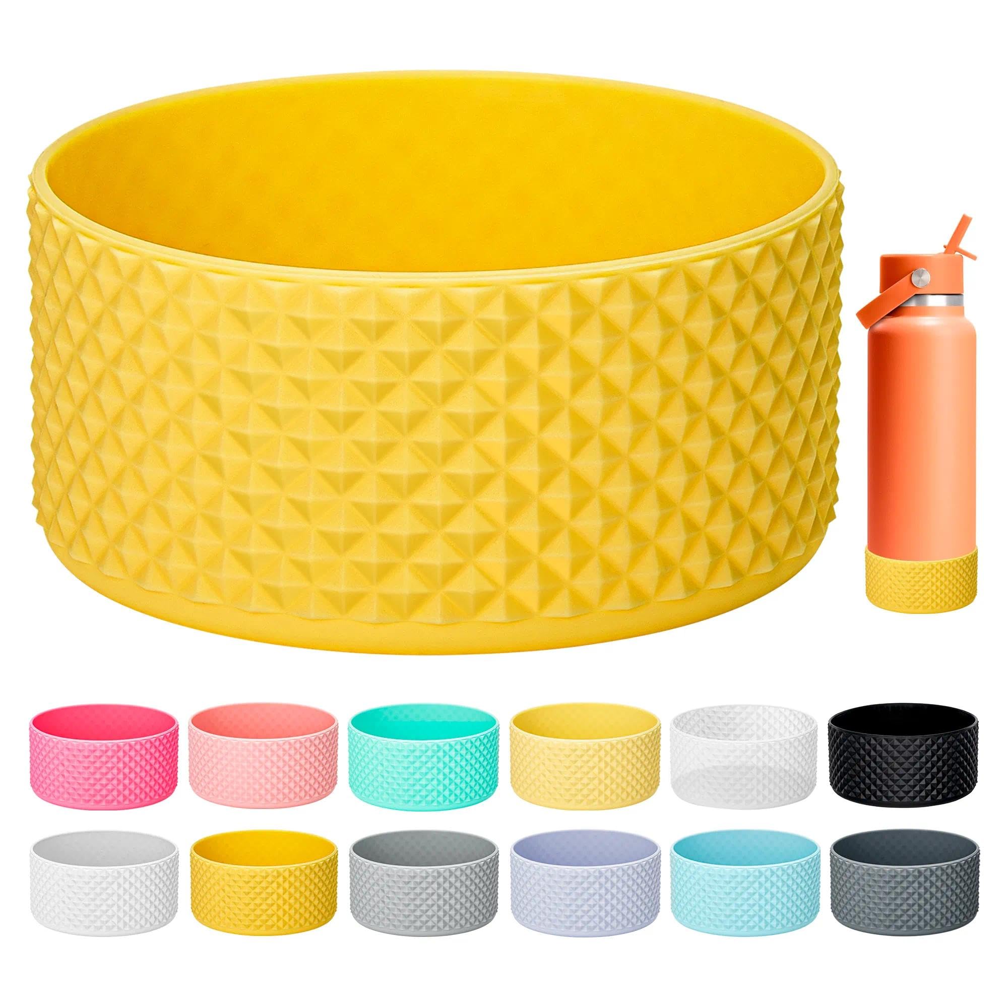 Bluwing Protective Silicone Boot Bottom for 32oz 40oz Hydro Flask, Simple Modern, Takeya, MIRA and Other Water Bottles, Anti-Slip BPA Free, NOT for Stanley Tumbler（Yellow）