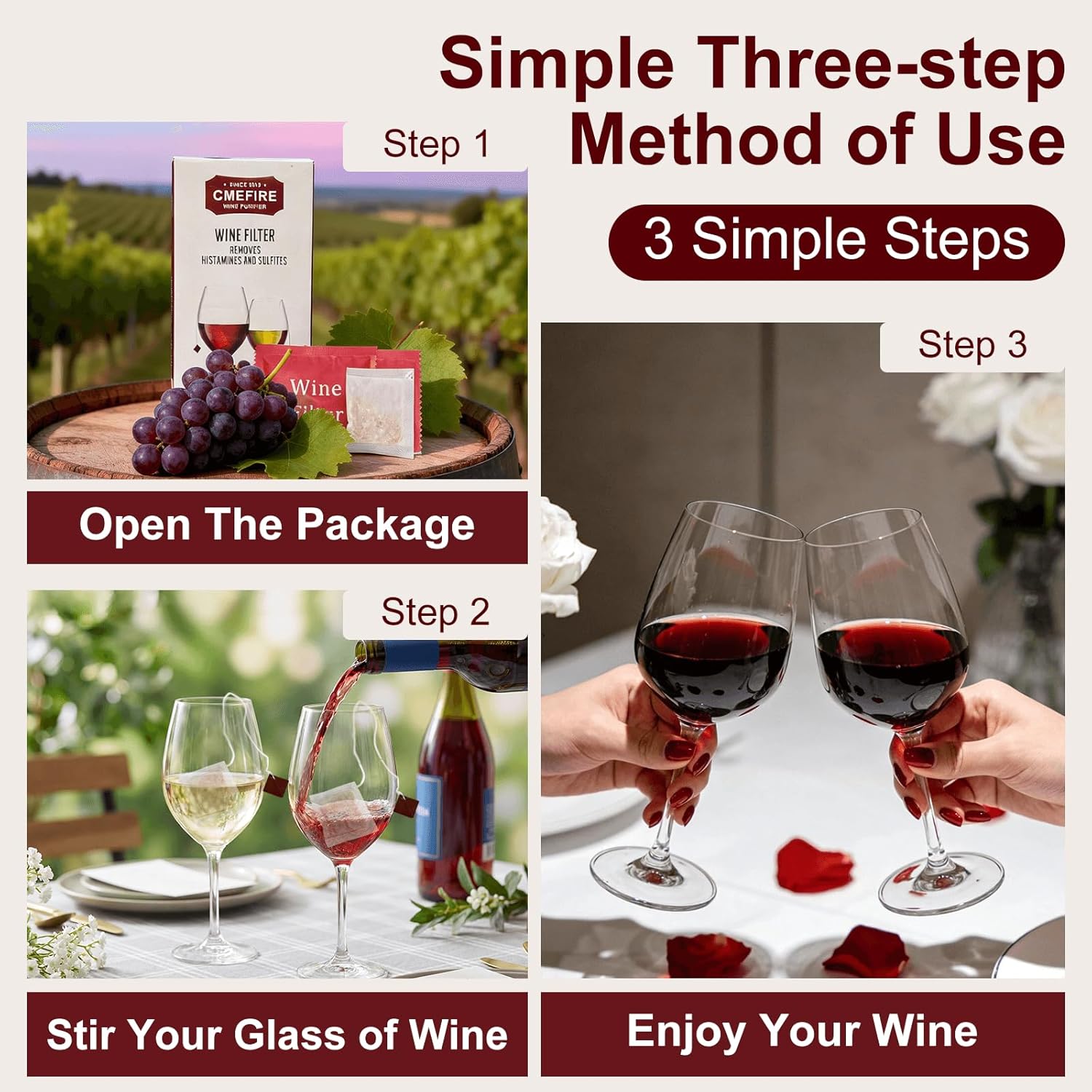 Wine Filters Bags Remover Histamines Sulfites - May Reduce and Alleviate Wine Allergies & Sensitivities - Restores Taste - 24 Packs Wine Accessorie, Perfect Wine Pour, Giftin - Image 7