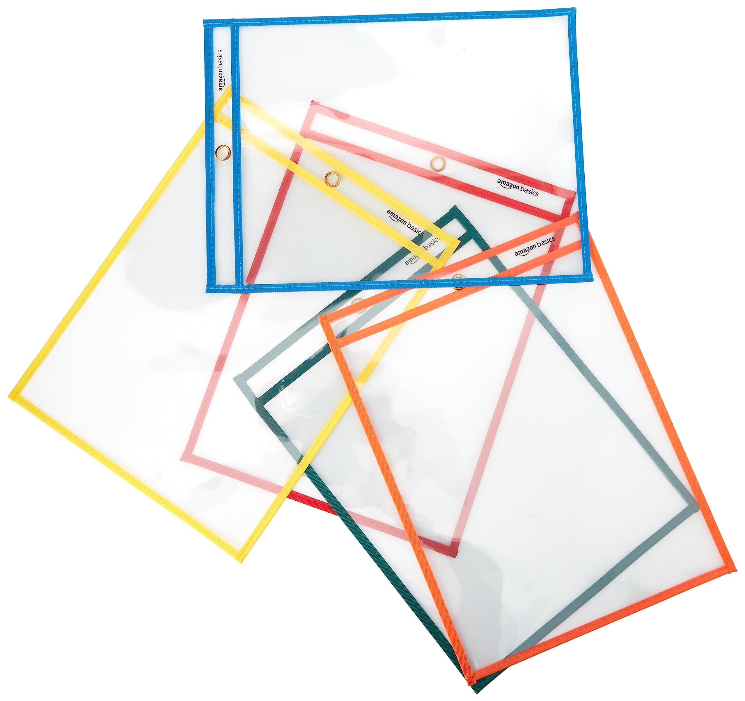 Lot De 6 Pochettes Effaçables à Sec – En PVC Transparent, Réutilisables, Pour école, Organisation Ou Activités Créatives