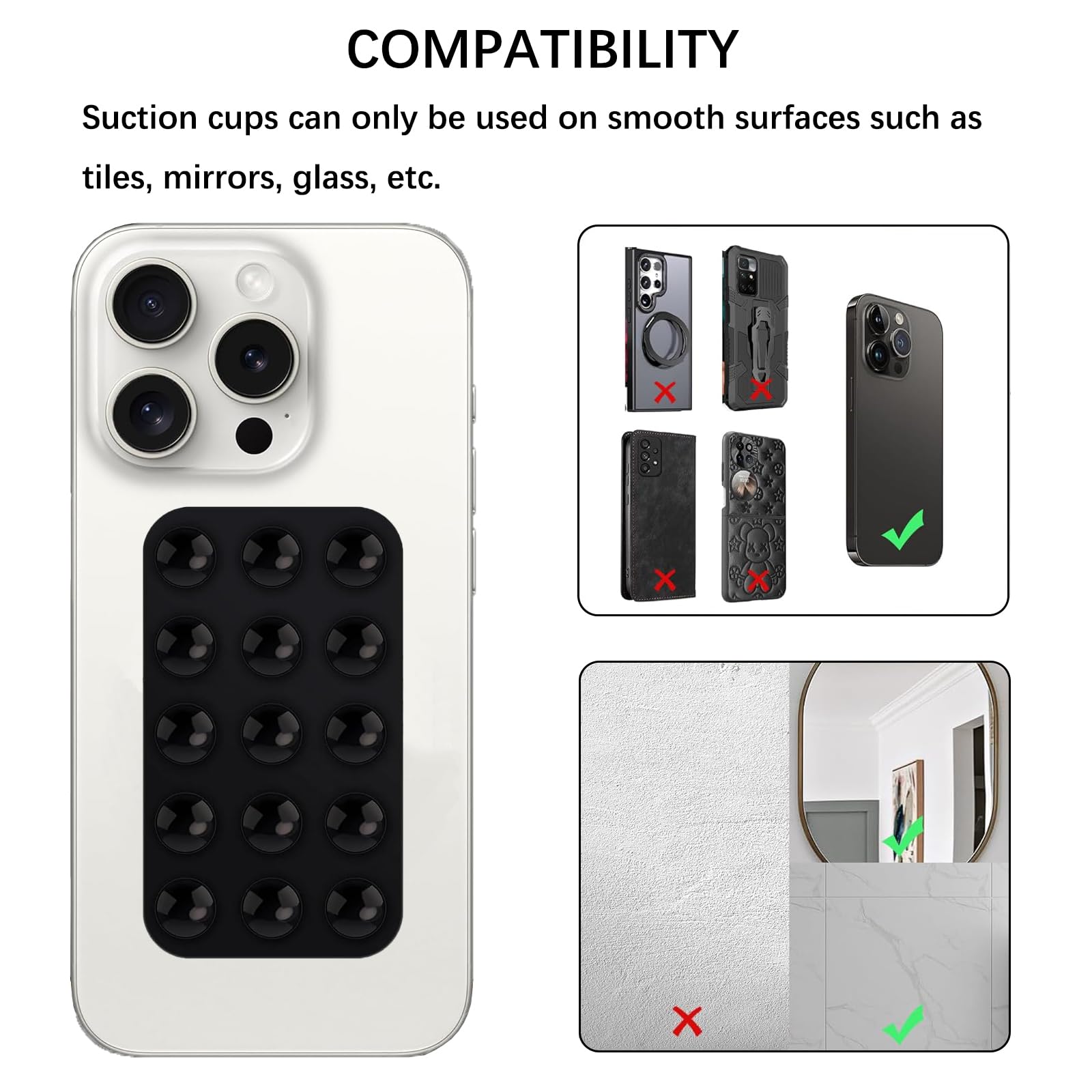 4 Supporti A Ventosa In Silicone Per Telefono, Doppia Ventosa, Multiuso, Per Selfie E Cucina, Colori Assortiti