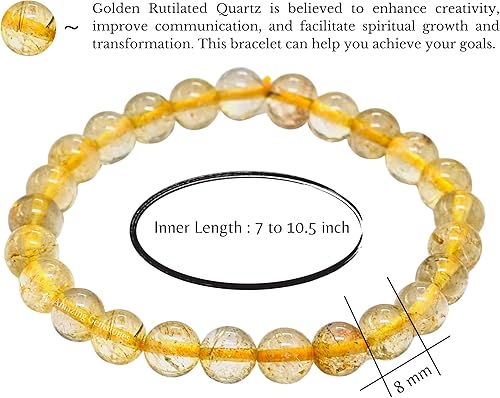 Vista 231 de Amazing Gemstone Crystal Bracelet for Women Men's Gifts - Protection Healing Crystal Bracelet - 8mm Gemstone Beaded Stretchable Bracelet Pulseras
