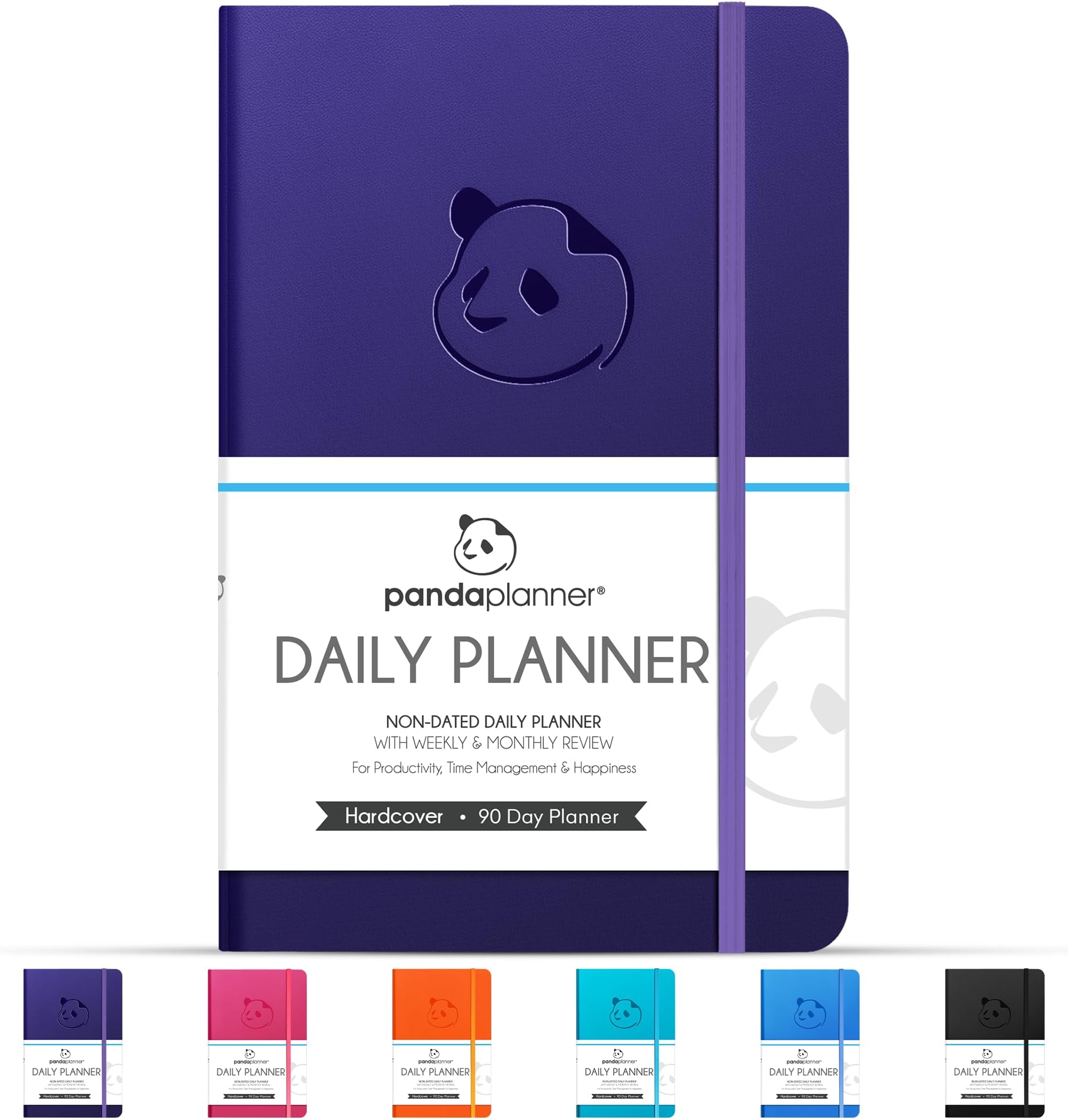 Classic A5 Daily Planner 2026 – Undated Quarterly Planner & Daily Task Planner with Hourly Schedule, To Do List, Goal Planner, Habit Tracker & Gratitude Journal for Focus & Organization – Purple