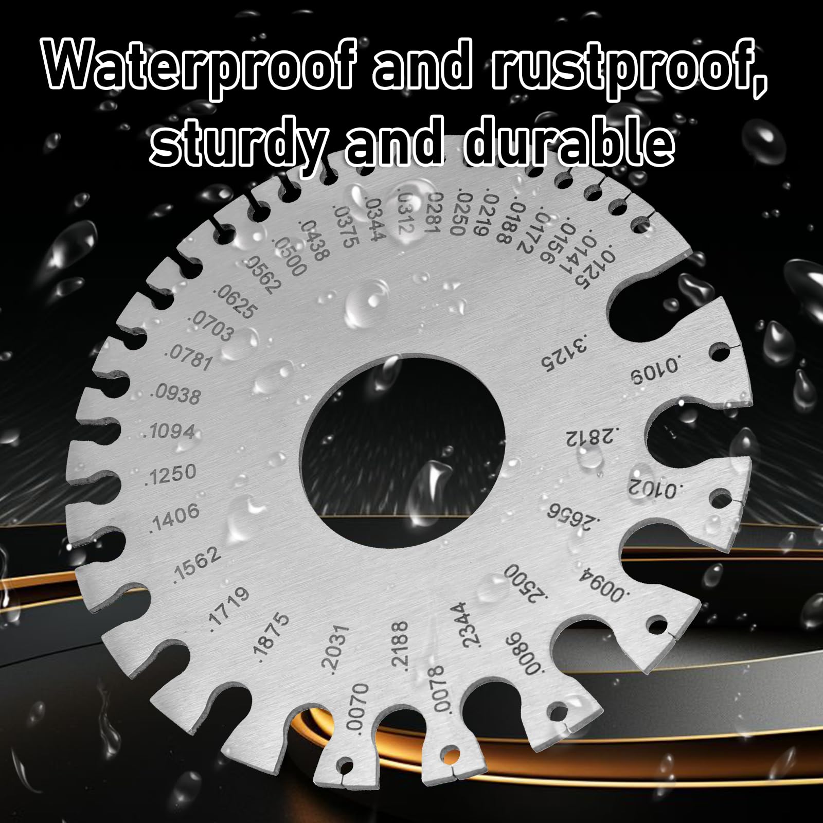 2 Pcs Wire Gauge Measuring Tool Wire Size Chart Stainless Steel Thickness Gauges Metal Sheets Standard Dual Sided Round Wire Sheet Gage Welding Material Cable Measurement Gauges for Wire Welding - Image 4