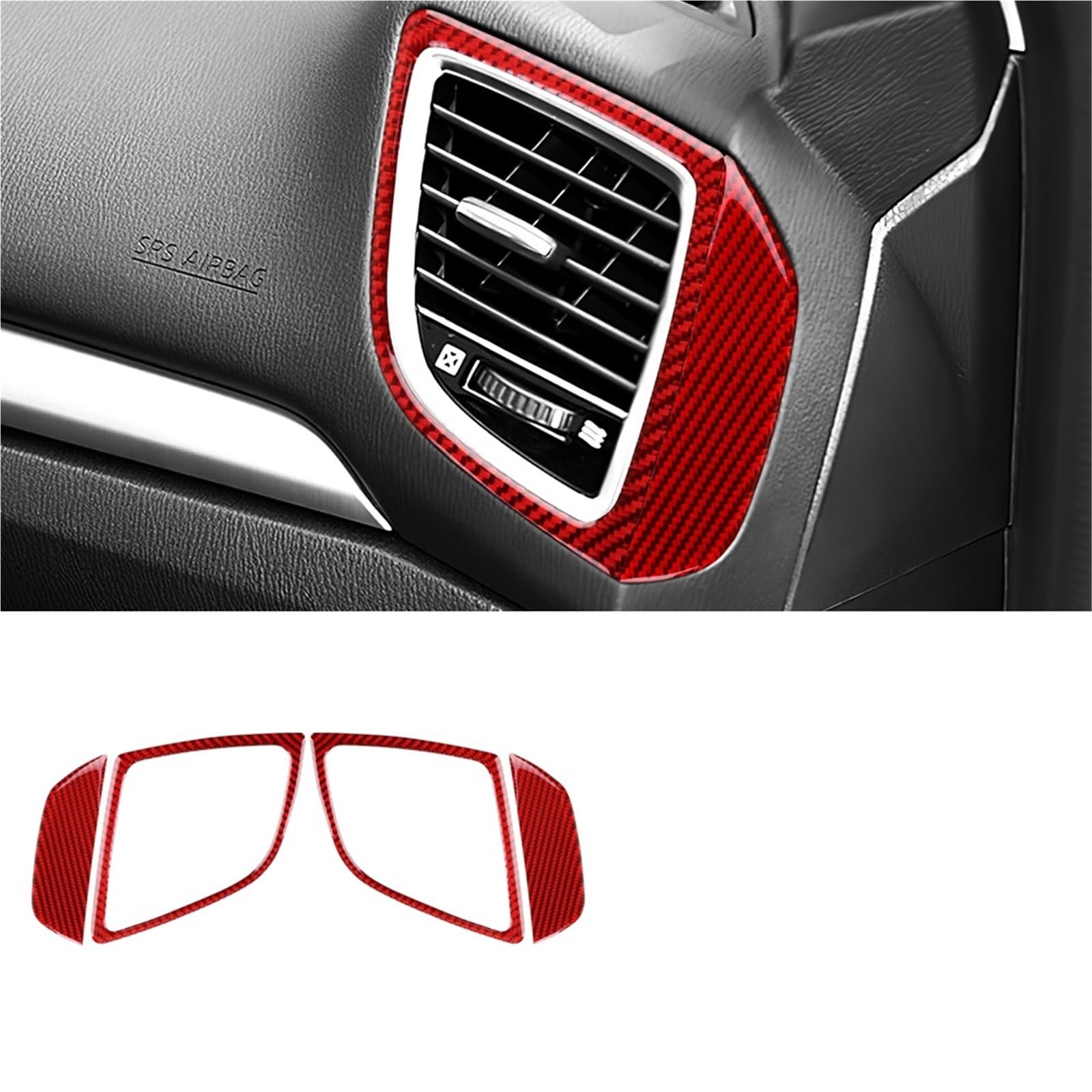 Auto Interior for Mazda 3 for Axela 2014 2015 2016 2017 2018 LHD RHD Car Center Console Side Air Outlet Accessories Sticker Carbon Fiber(Red Carbon)