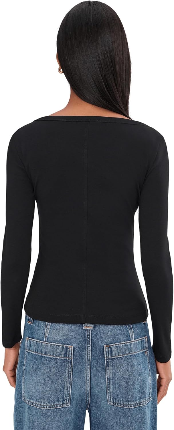 Madewell Womens The '90s Boatneck Tee in Compact Cotton