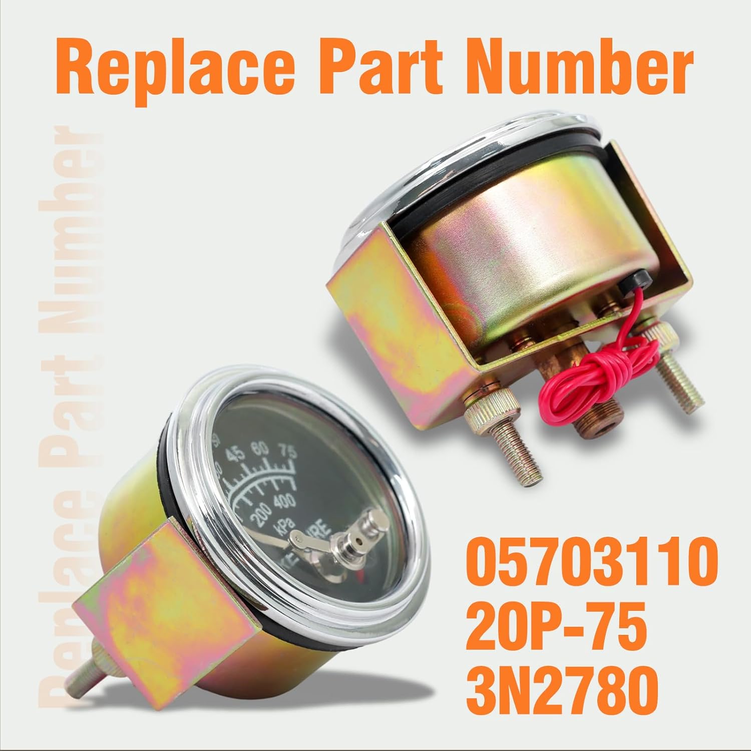 05703110 Pressure Switch Gauge Compatible with Murphy Replace 20P-75 3N2780, 0-75 PSI