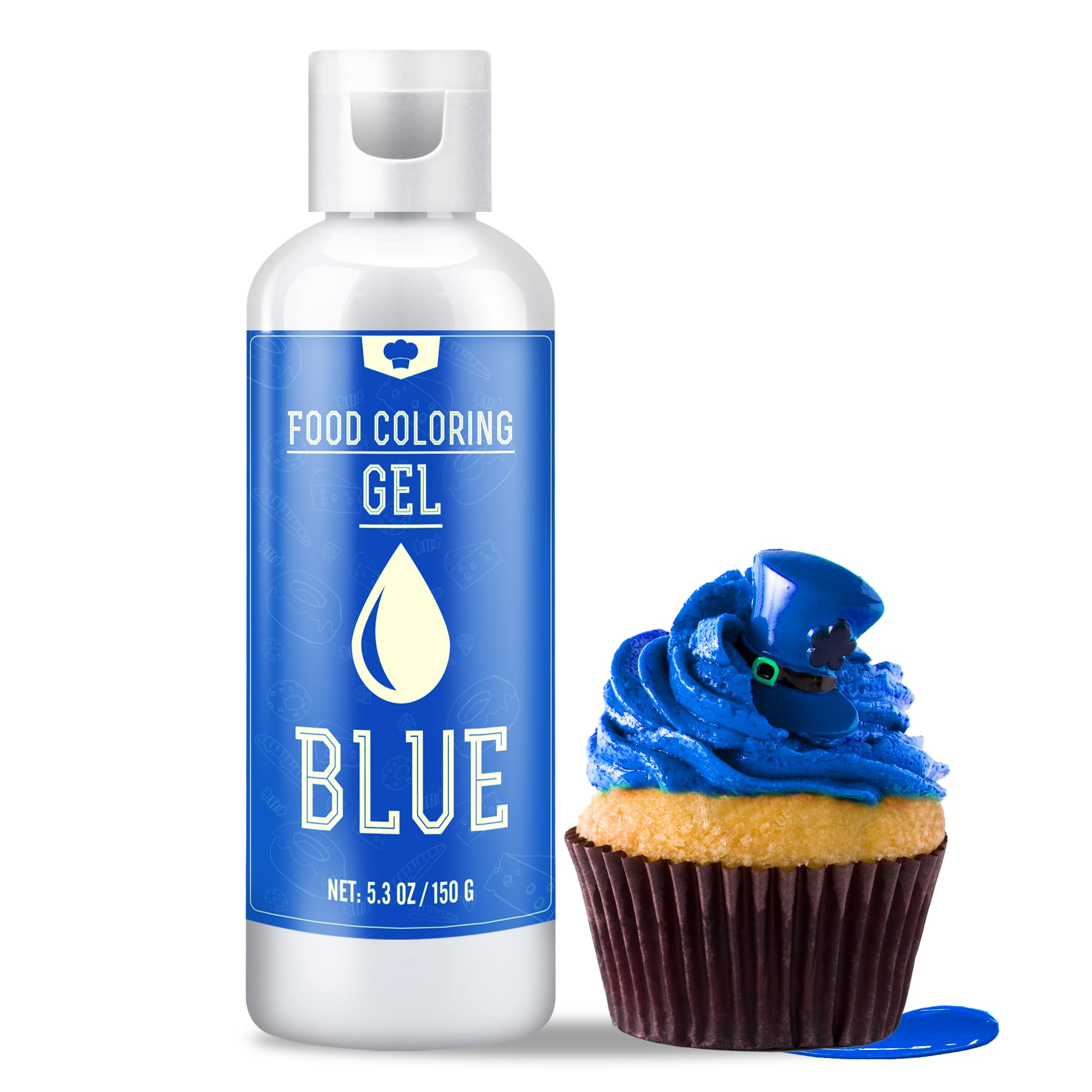 Gel Food Coloring - 5.3oz Vivid Food Coloring Gel for Baking, Cake Decorating, Icing, Cookie, Fondant and Macaron - Tasteless Food Color Dye for Frosting, Easter Egg, Soap Making and Crafts (Blue)