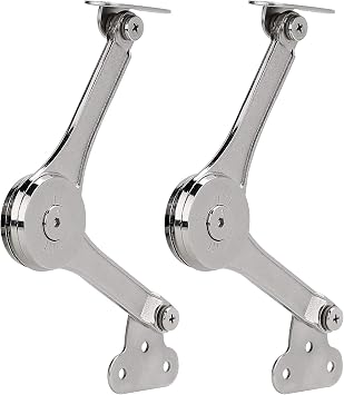 Heavy Duty Lid Support Hinges Soft Close Folding Lid Stay Hinge, Perfect for Cabinet Kitchen Wardrobe Toy Chamber, Max Support 50lb/2pcs