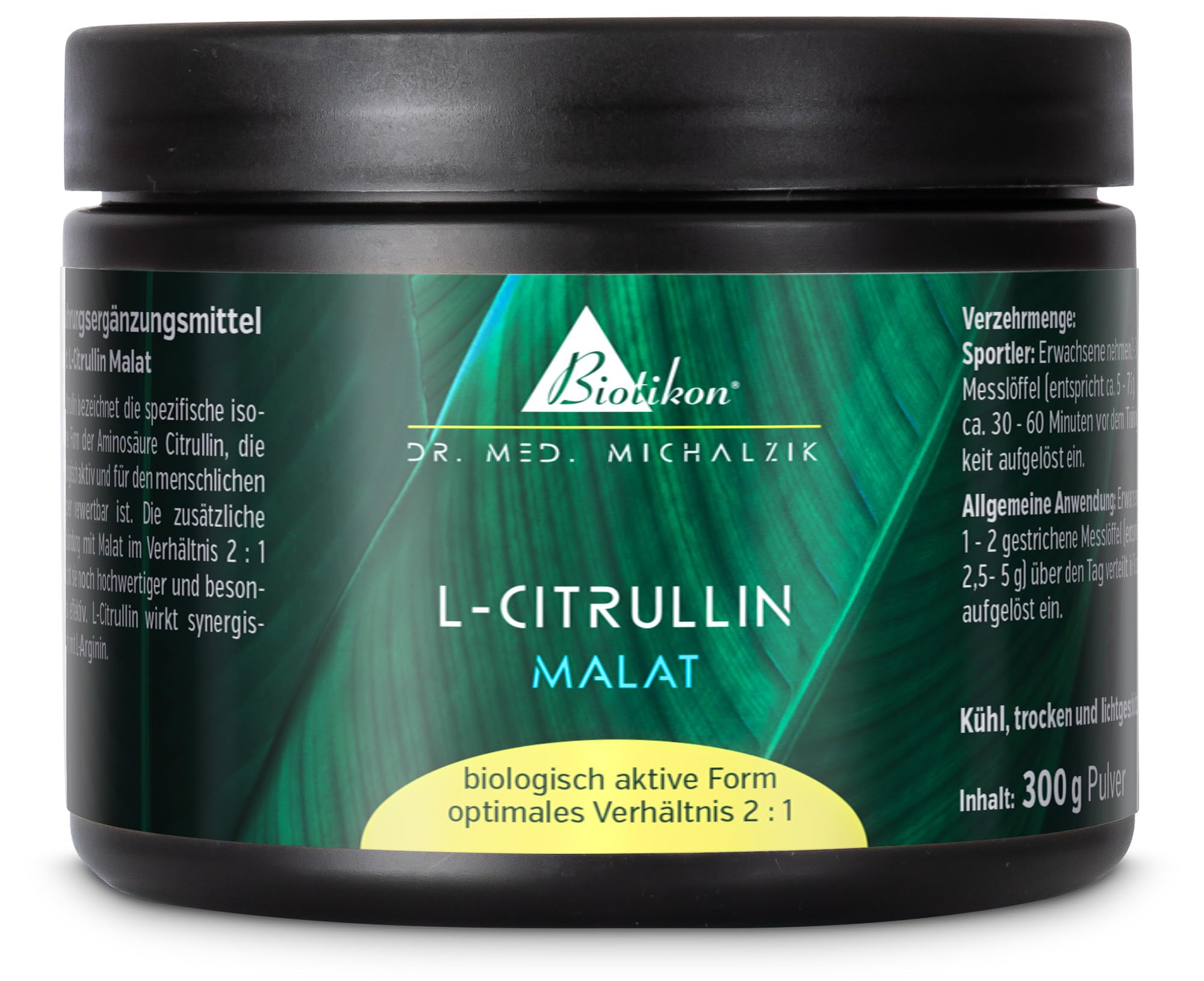 L-Citrullin Malat Pulver nach Dr. med. Michalzik ohne Zusatzstoffe von BIOTIKON®