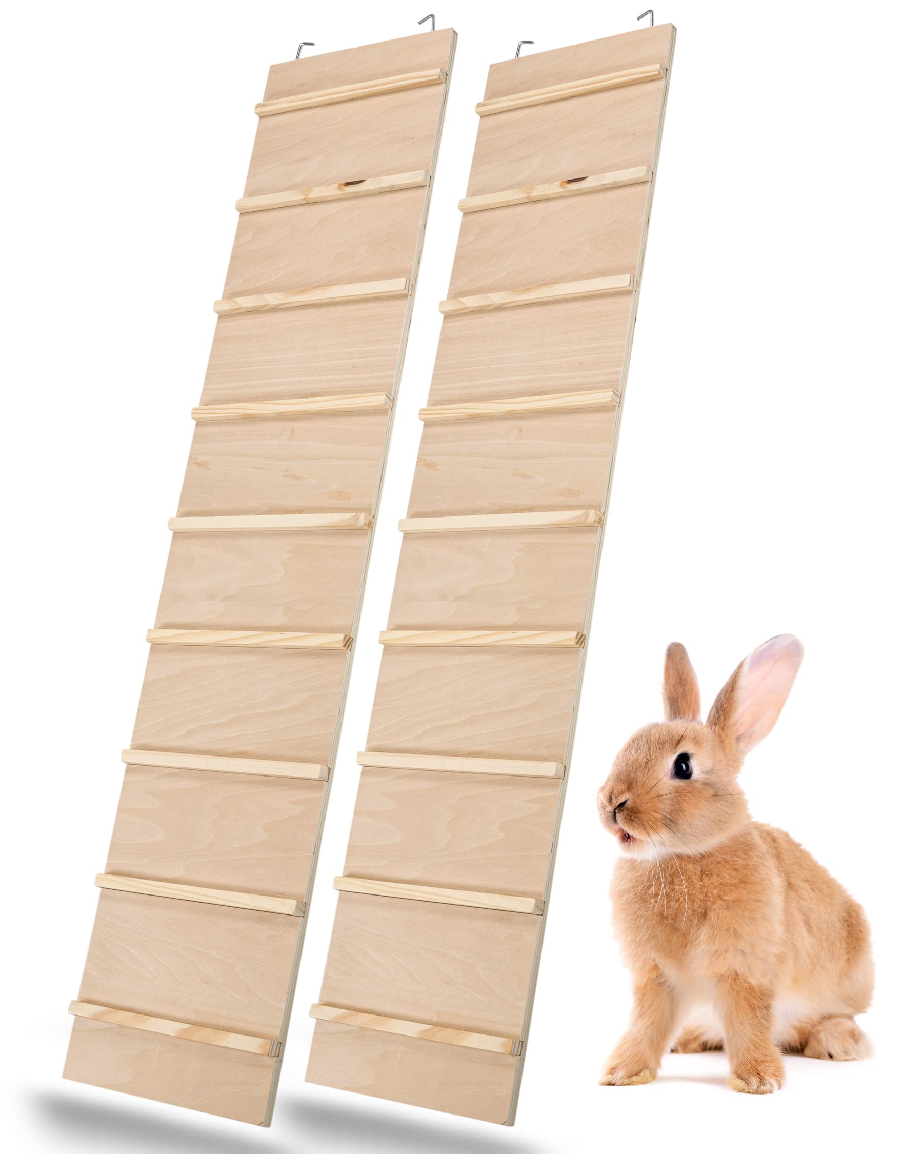 WEGA Lot de 2 échelles en bois contreplaqué pour rongeurs 85 x 18 cm