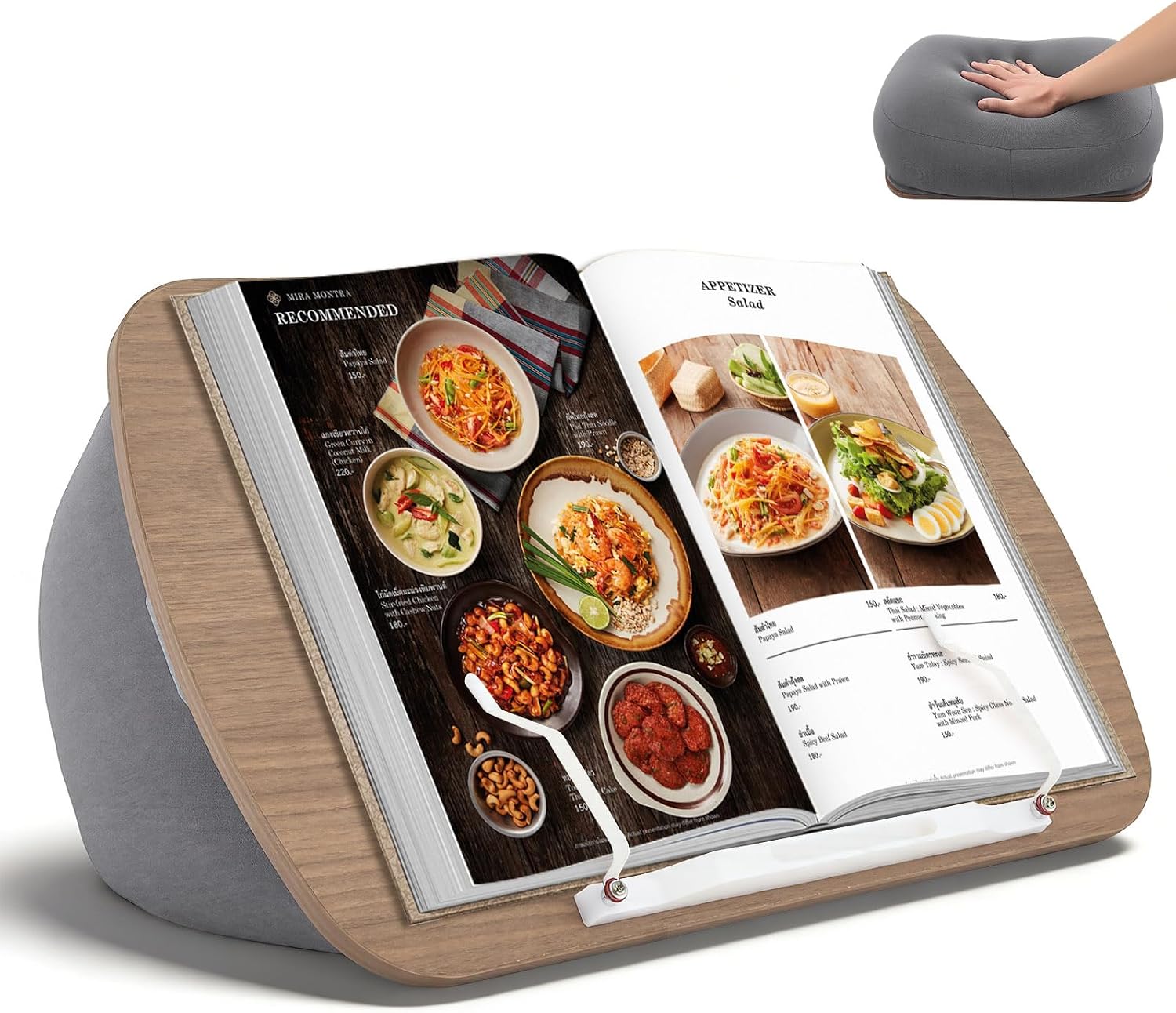 Bean Bag Book Stand Soft Lap Table for Sofa Bed Desk Comfortable Cushion Book Holder Bed Compatible with Laptop and Tablet Gift for Book Lovers
