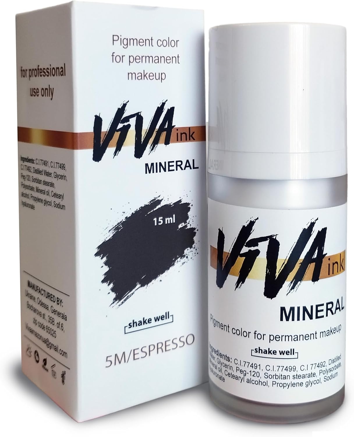 Eyebrow Permanent Makeup Mineral Ink – Caramel – Long Lasting Permanent Eyebrow Pigment for Microblading – Saturated and Natural Colored Mineral Ink for Eyebrow Tattoo (0.5 oz)