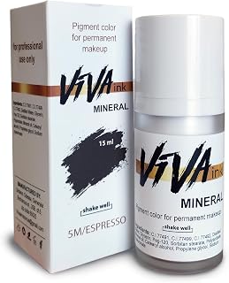 Eyebrow Permanent Makeup Mineral Ink – Espresso – Long Lasting Permanent Eyebrow Pigment for Microblading – Saturated and Natural Colored Mineral Ink for Eyebrow Tattoo (0.5 oz)