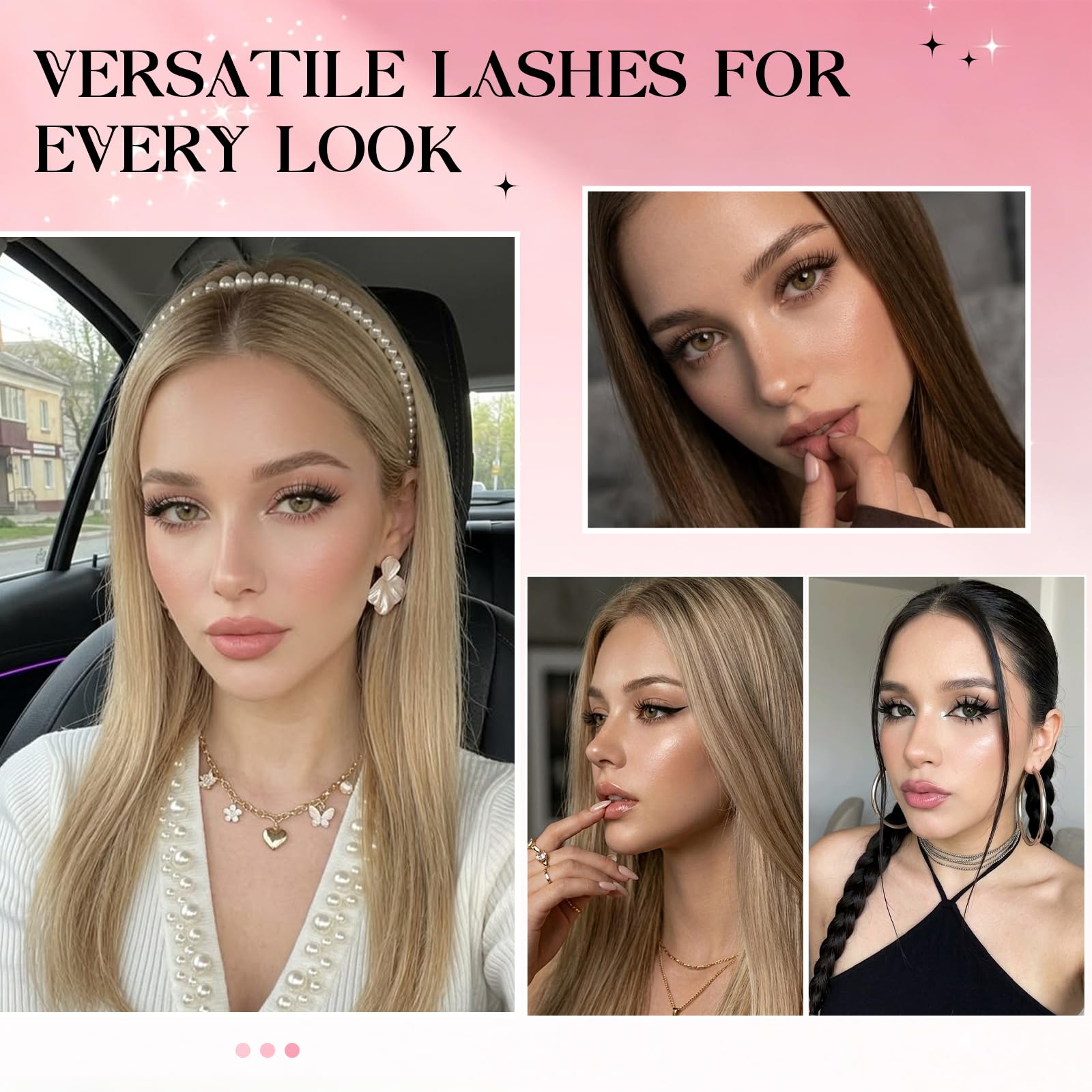 INPING zestaw do przedłużania rzęs, 2 style Naturalne Cluster Lashes na przezroczystym taśmie, zestaw Fairy Wispy Manga Lashes Extension z pincetą Lash Bond and Seal do przedłużania rzęs w domu DIY, 8