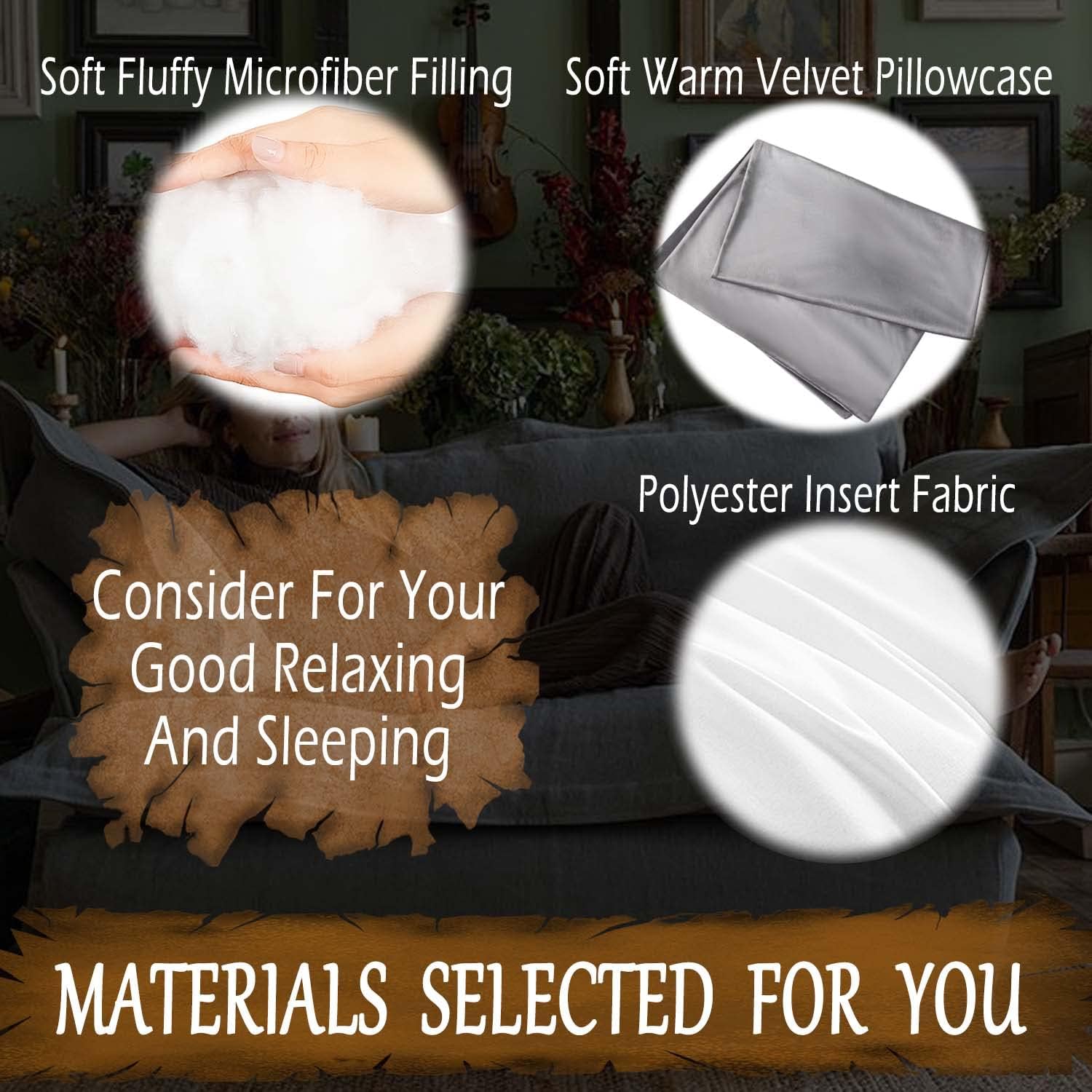 Ubauba Body Pillow with Gray Velvet Pillowcase - Body Pillows for Adults - Long Pillows for Sleeping - Full Body Pillow with Zippered Velvet Cover - Silver Gray 20x54 : Home & Kitchen