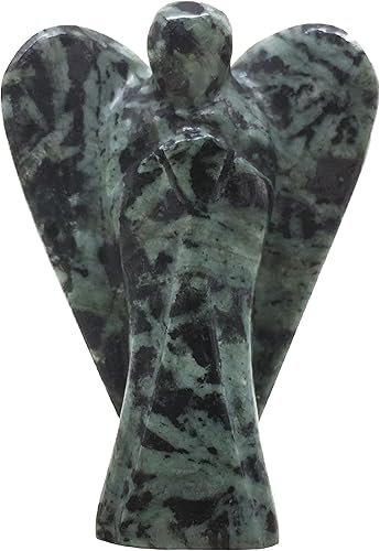 Miniatura 10 de Figura curativa de ángel guardián de aventurina verde tallada a mano de 2 pulgadas