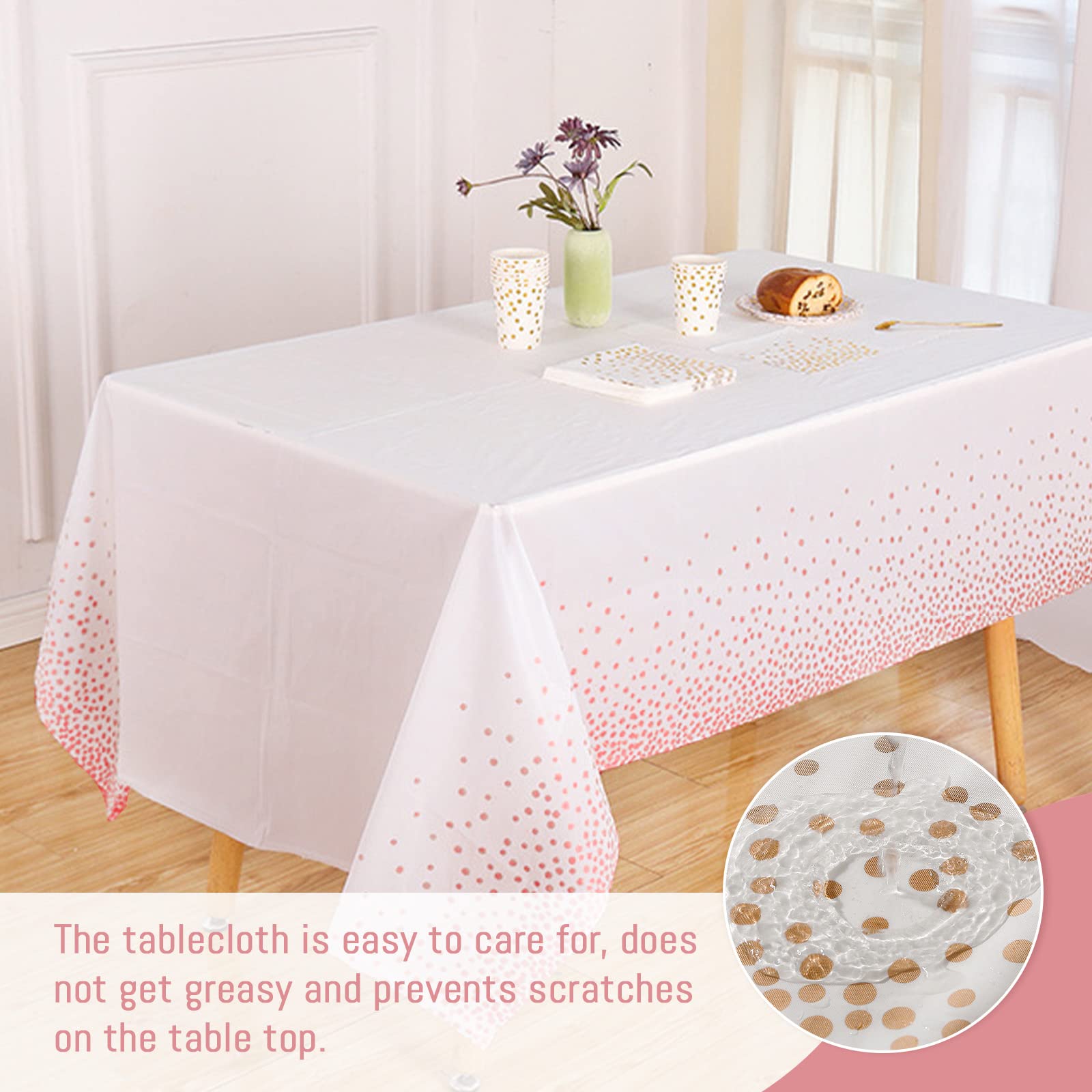 28 Stück Einweg-Tischdecken Aus Kunststoff, 137 X 274 Cm – Rechteckig, Wasserdicht, Für Picknick, Party, Hochzeit, Rosa
