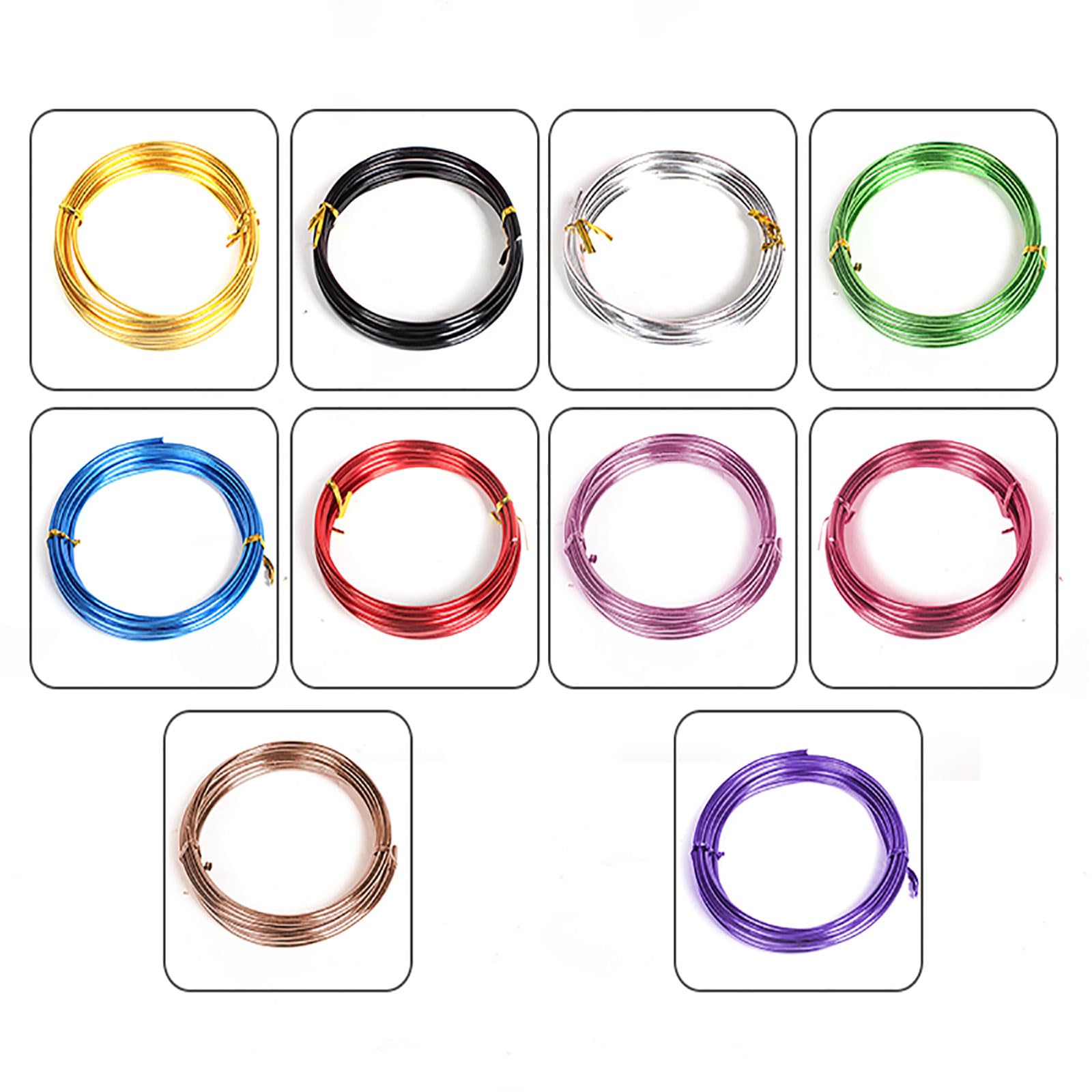 COYOUCO Aluminum Wire 10 Colors Colored Aluminum Wire,1Mm Diameter 10M Long,Craft Wire Thin Hobby Wire for Art Colored Beading Wire,10 Pcs