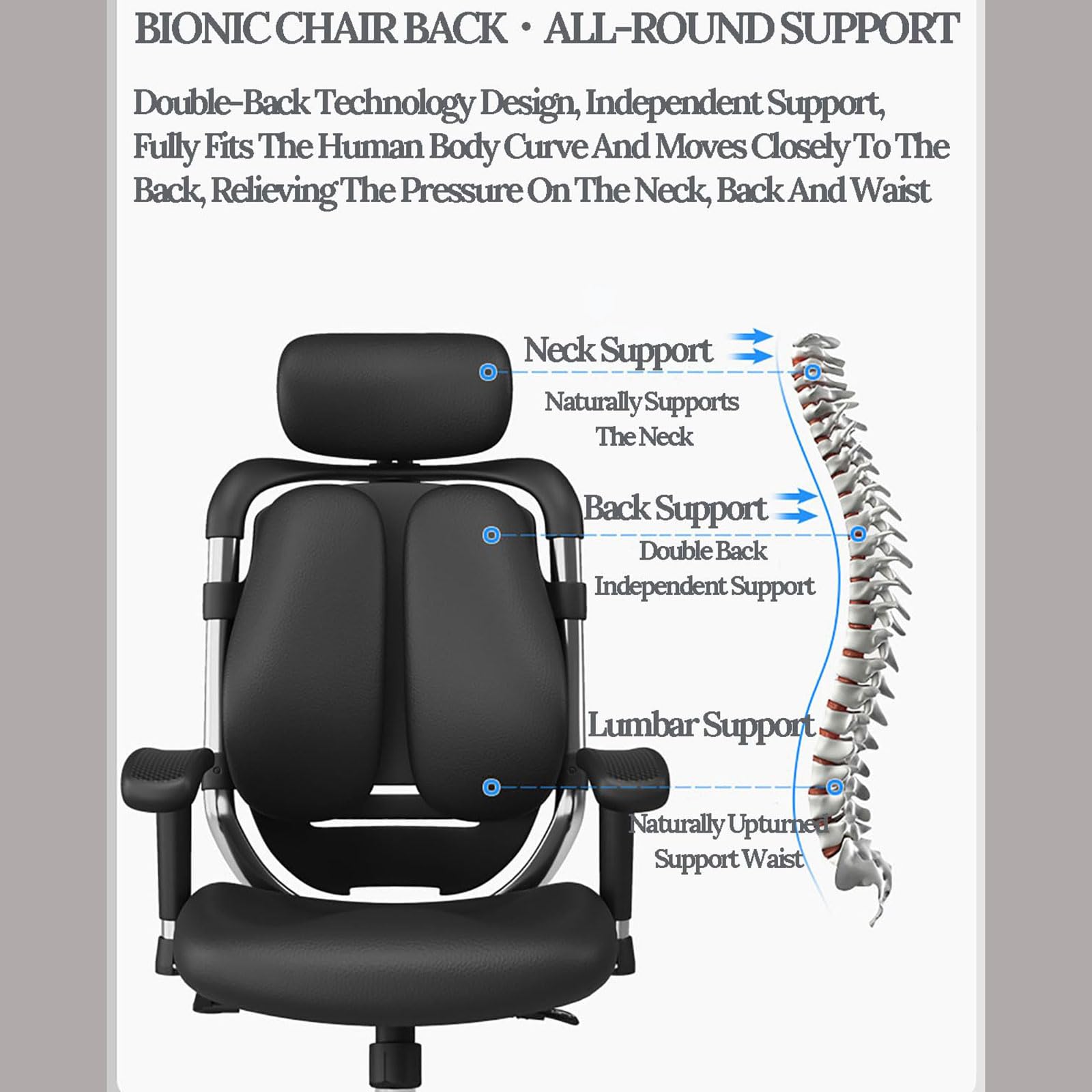 Sedia da ufficio da gioco, ergonomica, con schienale alto, con supporto lombare, reclinabile, per giocare e lavorare, design confortevole per lunghe ore