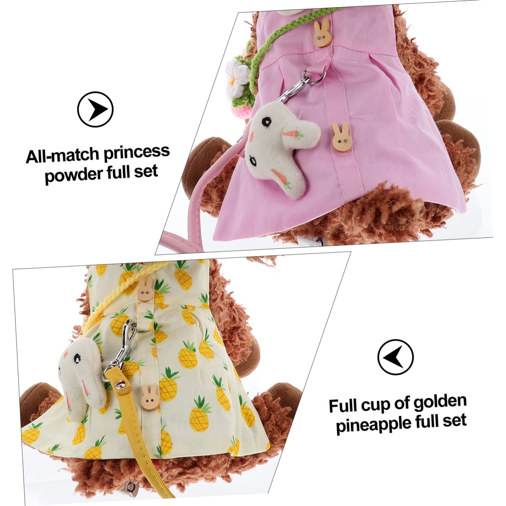 Toddmomy 2 Satz Kaninchengeschirr und Tasche aus Baumwolle mit Warmer Mütze und Süßer Hasenverzierung Bequemes und Ausziehen Voller Schutz von Bauch und Hals für Kleine Kaninchen