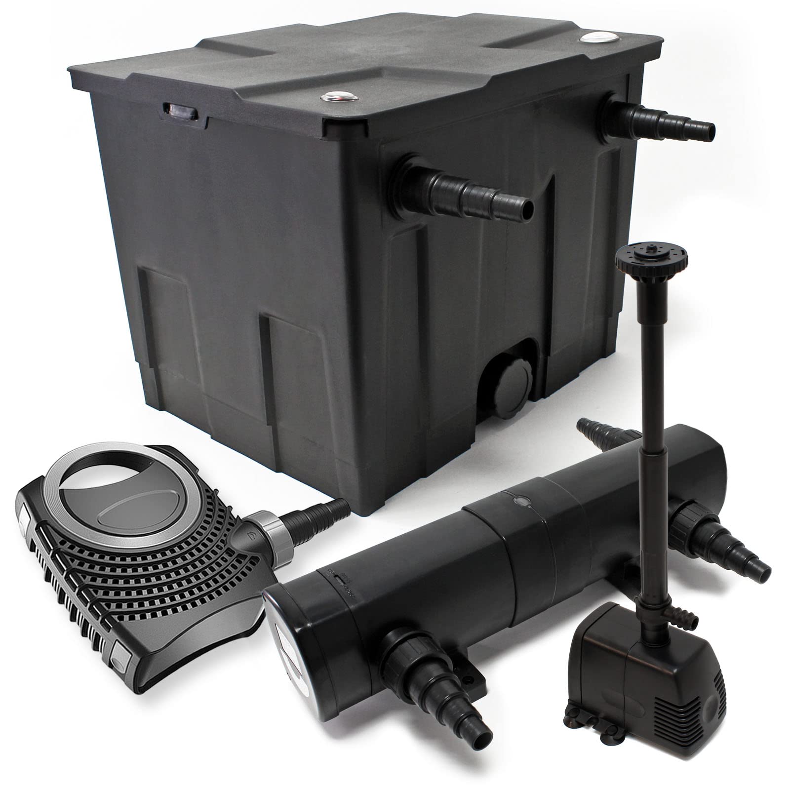 Zestaw: Bio filtr do stawu 12000 l 24 W UVC oczyszczacz stawu 80 W pompa do fontanny