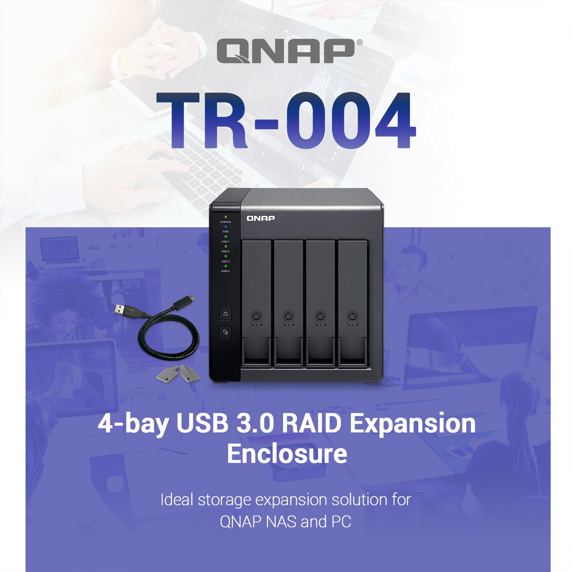 QNAP TR-004 4 Bay USB Type-C Direct Attached Storage (DAS) mit Hardware-RAID (Diskless)