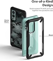 Vista 4 de Ringke Fusion-X - Funda compatible con OnePlus Nord 2 5G, parte trasera de policarbonato duro transparente, a prueba de golpes, resistente, marco