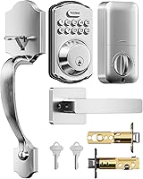 Vista 7 de TEEHO TK001H - Cerradura de puerta de entrada sin llave con asa, cerradura electrónica con teclado con código, cerraduras inteligentes para puerta